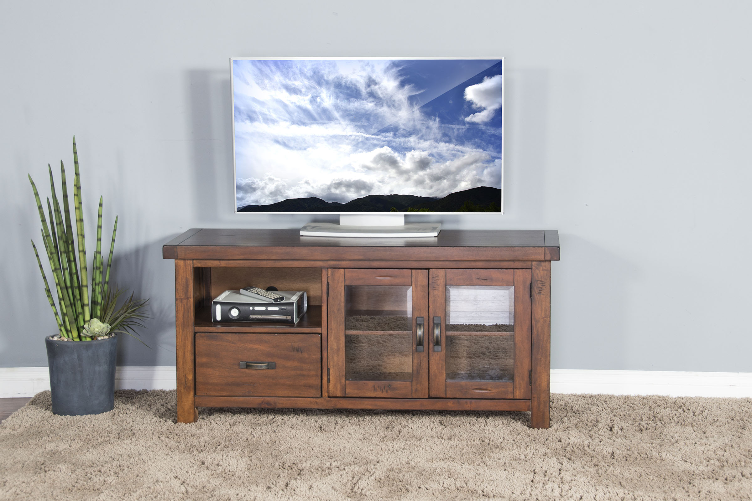 Distressed wood deals media console