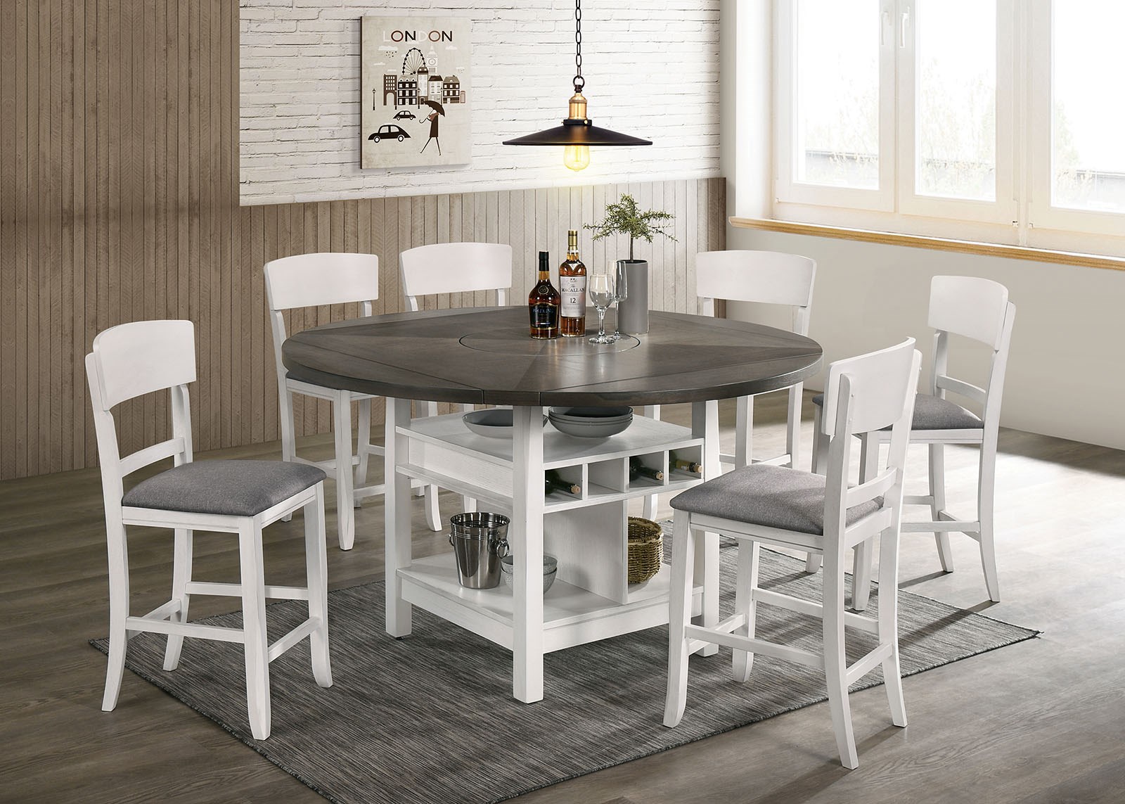 Counter height round best sale dining table for 4