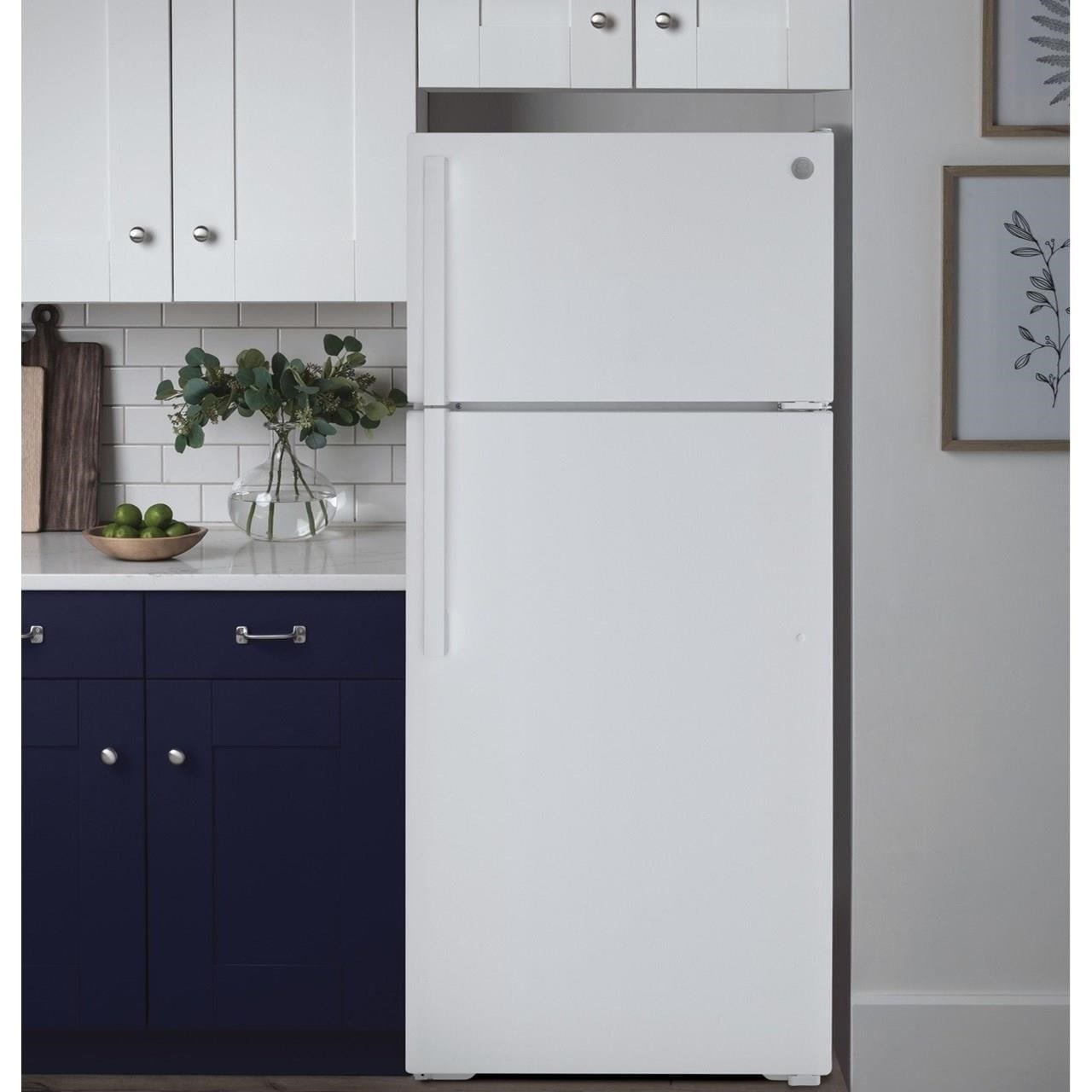 GE® ENERGY STAR® 18.0 Cu. Ft. Top-Freezer Refrigerator - GTK18ICXBS - GE  Appliances