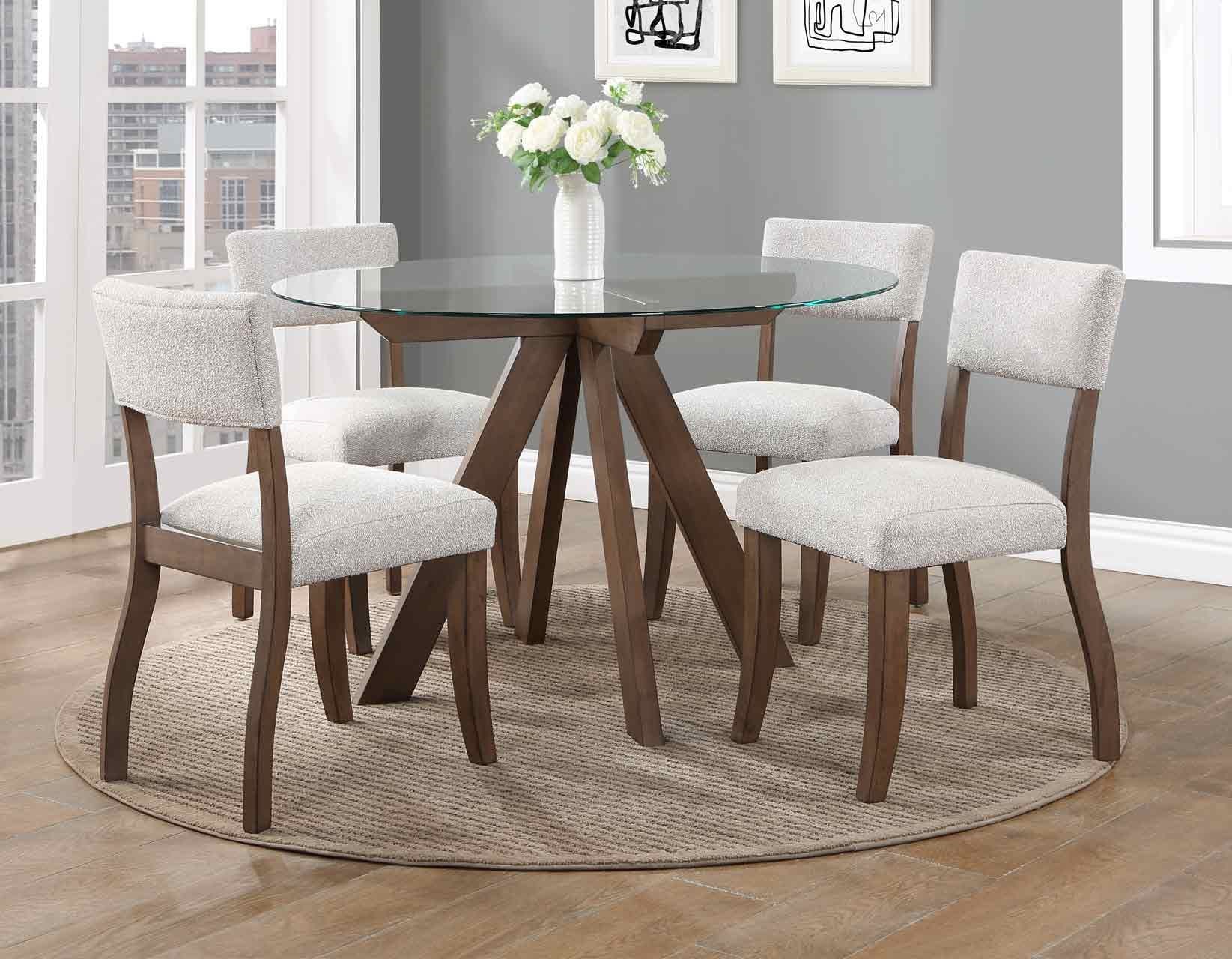 6 seater round online glass table