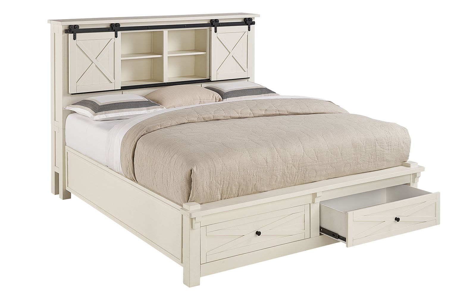 California king online bookcase bed