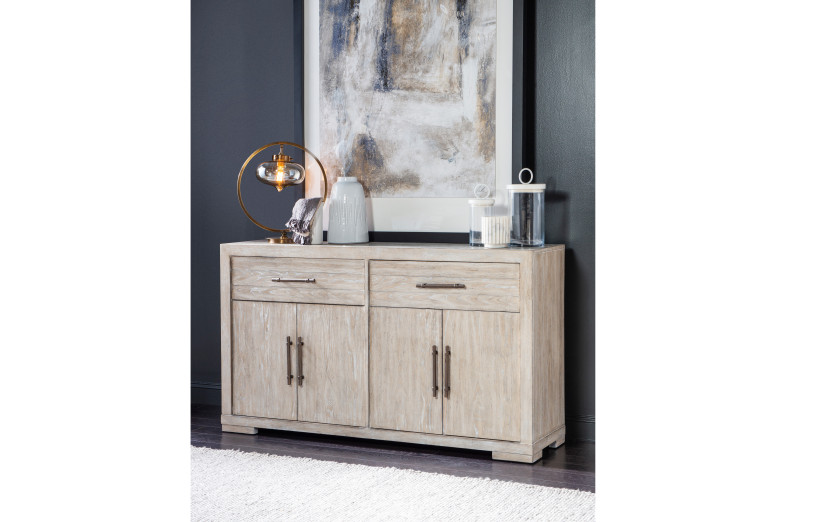 Credenza with wine online rack