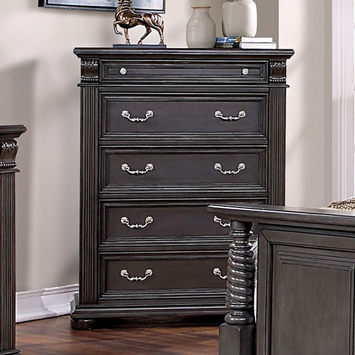 Furniture of America Esperia CM7711GY-C Traditional Chest of 5 