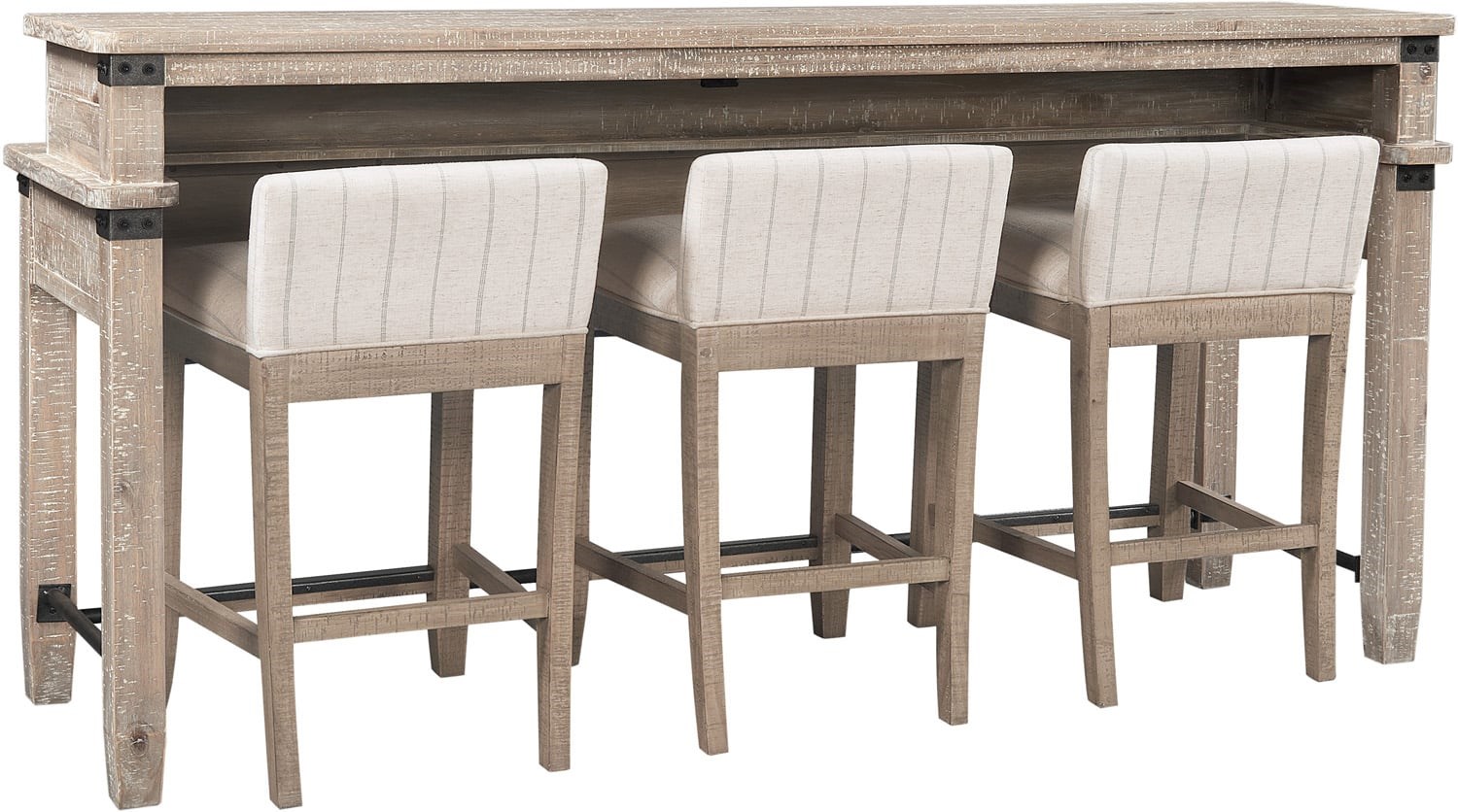 Bar height console table best sale with stools