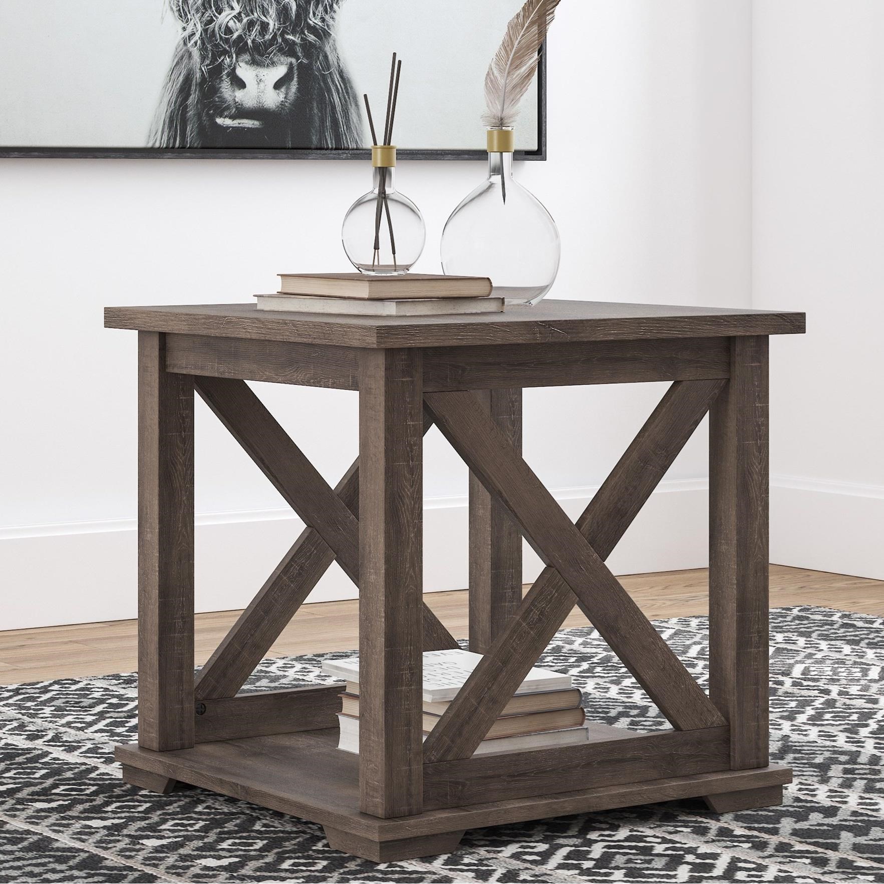Ashley Furniture Signature Design Arlenbry T275 2 Farmhouse Style Square End Table Del Sol Furniture Occ End Tables