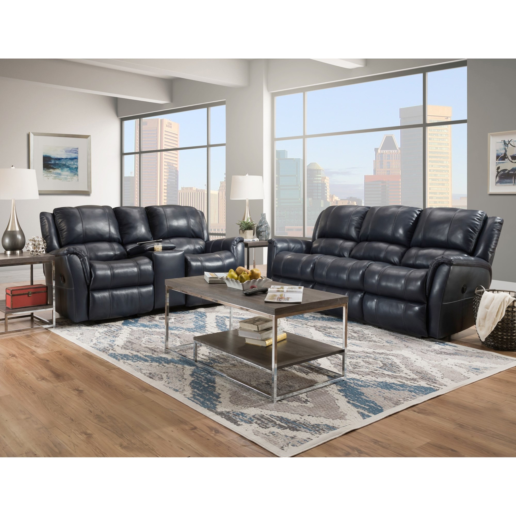 HomeStretch Mercury 1198HS Casual Double Reclining Power Sofa with Pillow  Top Arms, Standard Furniture