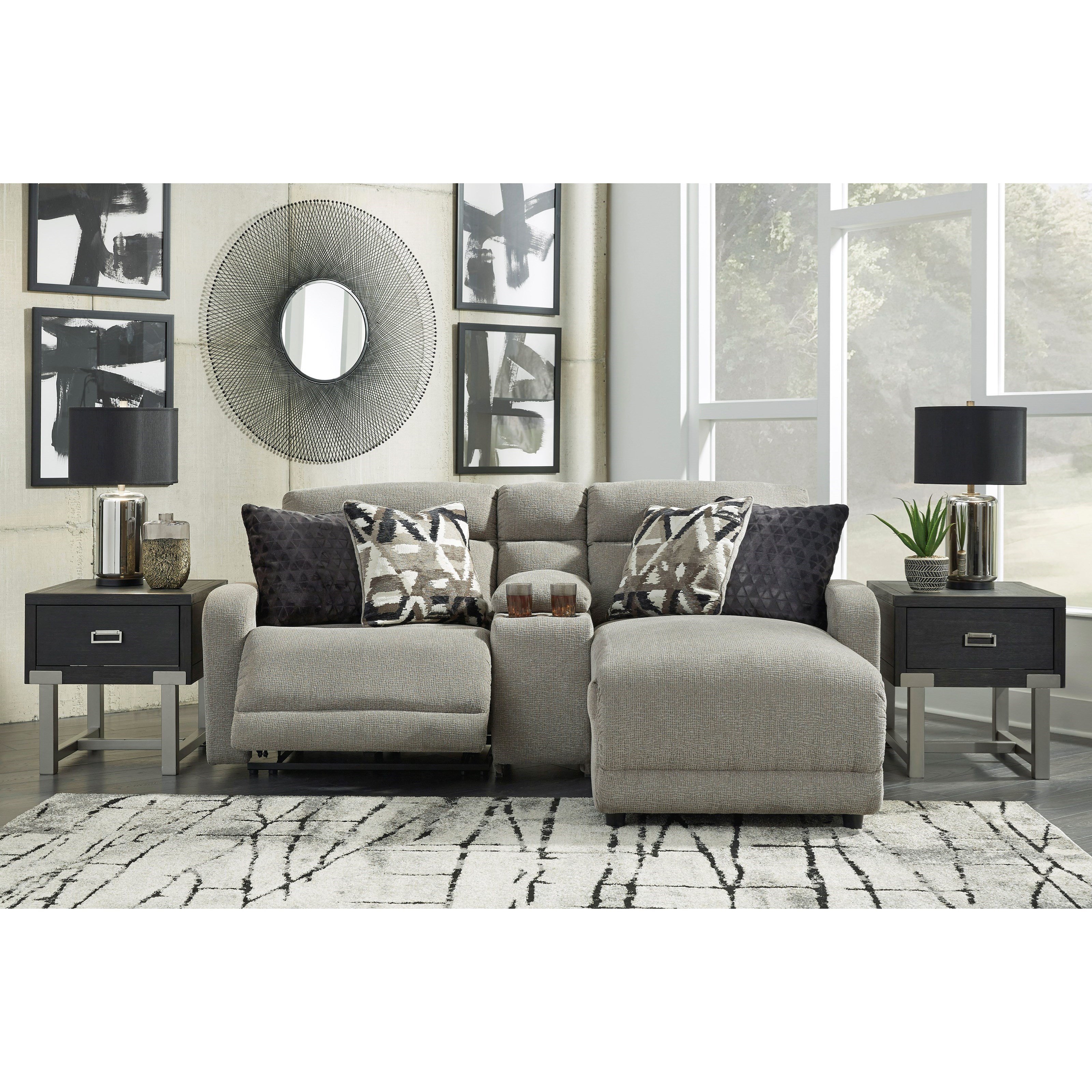 Chaise reclining sectional signature deals design by ashley