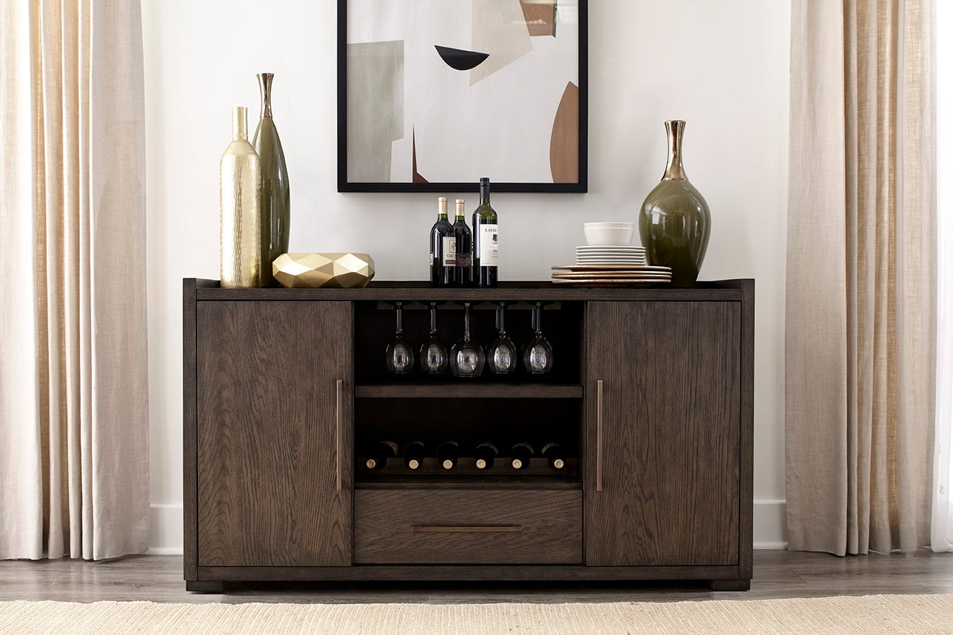 Wine best sale server cabinet