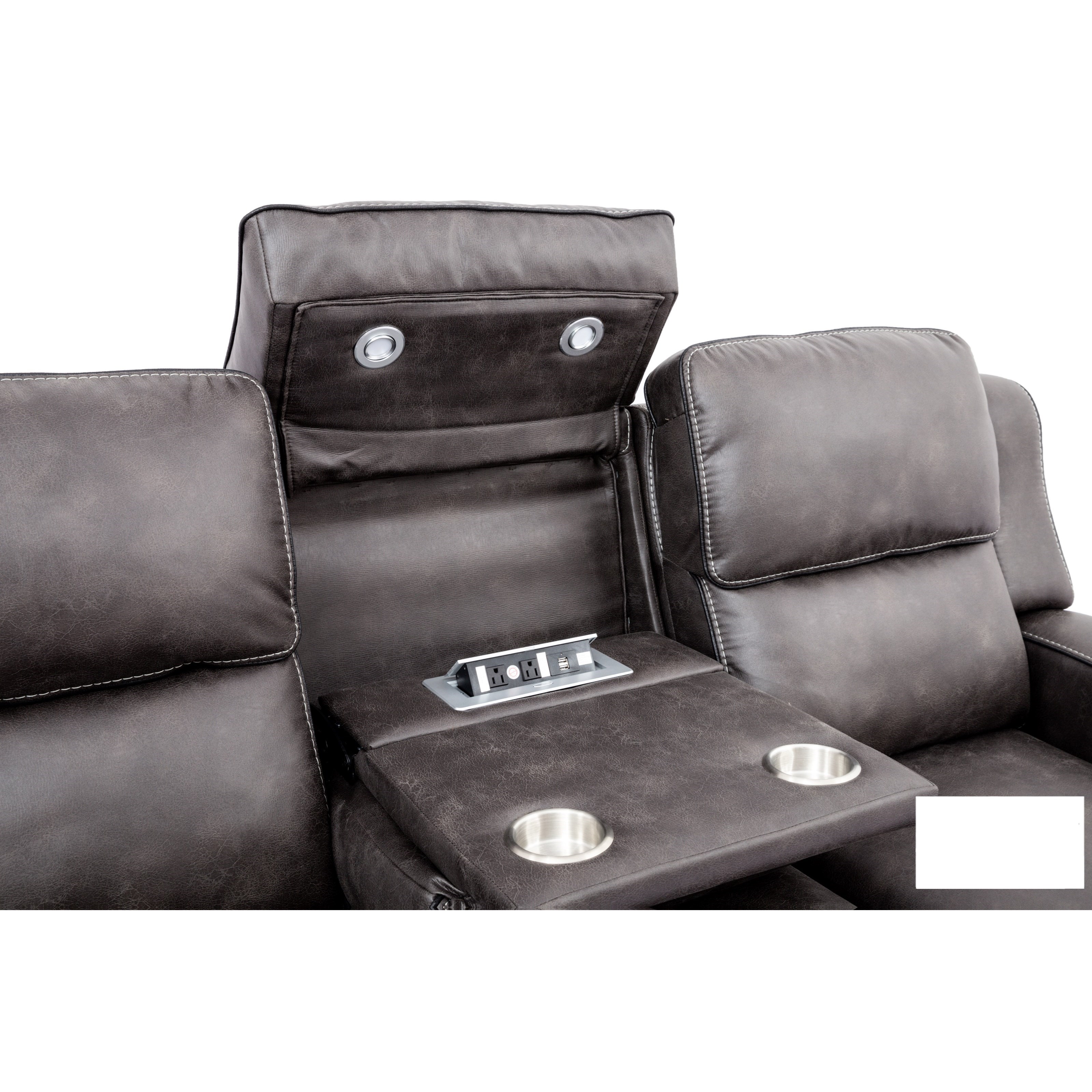 70086 10715534 Power Headrest Reclining Sofa w Drop Down Table and Lights Pilgrim Furniture City Reclining Sofas