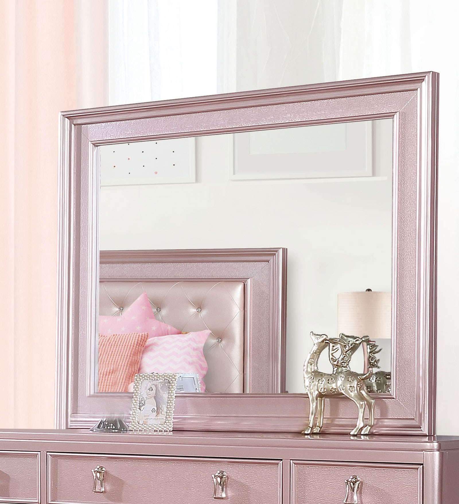 Rose gold deals mirror dresser