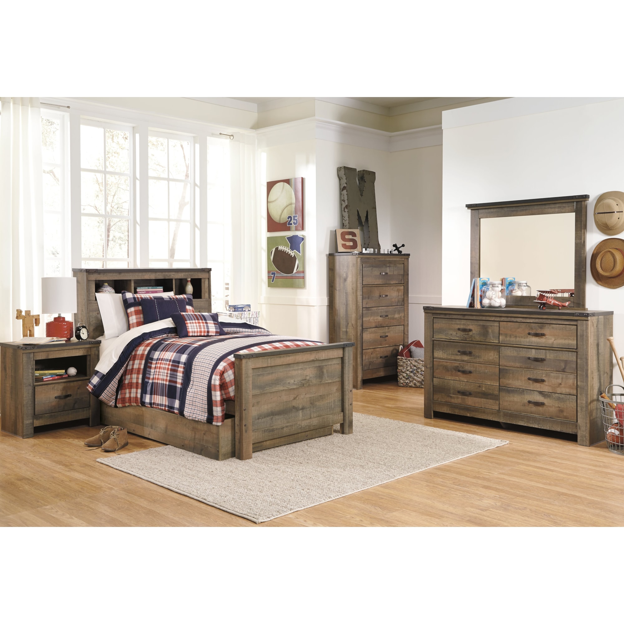 Signature Design By Ashley Trinell B446b22 Twin Bookcase Bed With 1 Large Storage Drawer Royal Signature Design By Ashley Trinell B446b22 Twin Bookcase Bed With 1 Large Storage Drawer Royal