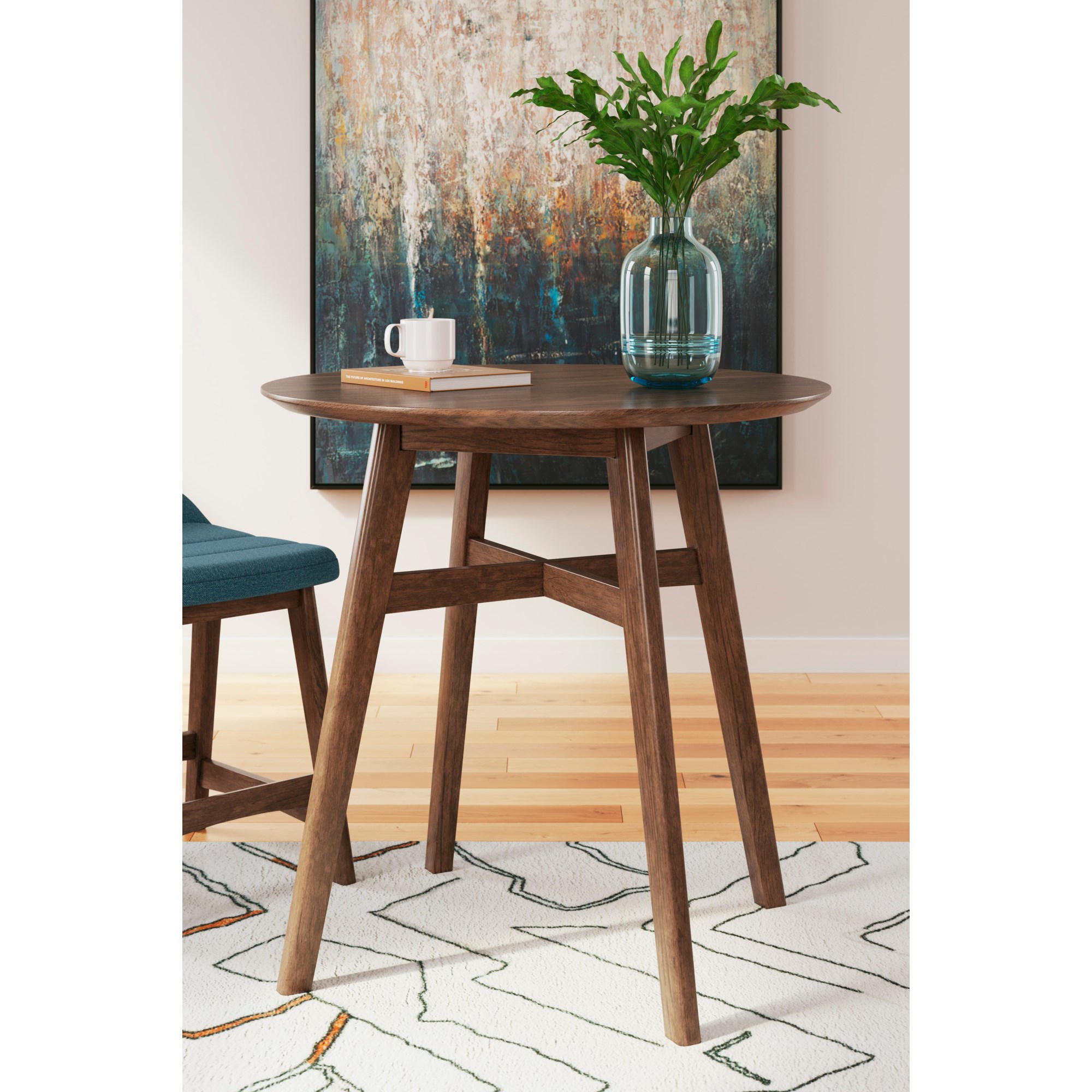 Shoreline 48 Round Dining Table with Faux Stone Table Top - Leaders  Furniture