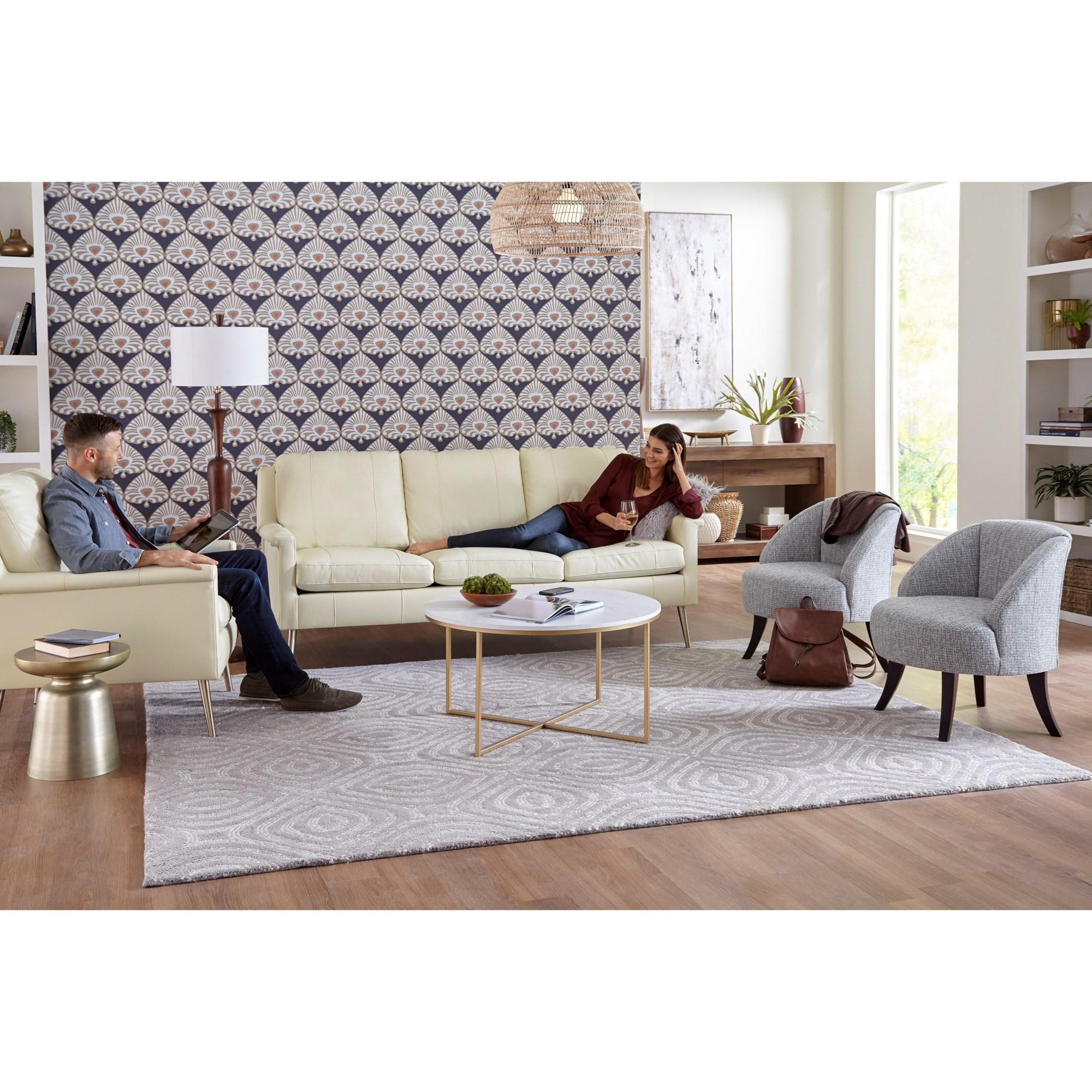 Best Home Furnishings Dacey S11bglu 75507l Bg Mid Century Modern Sofa