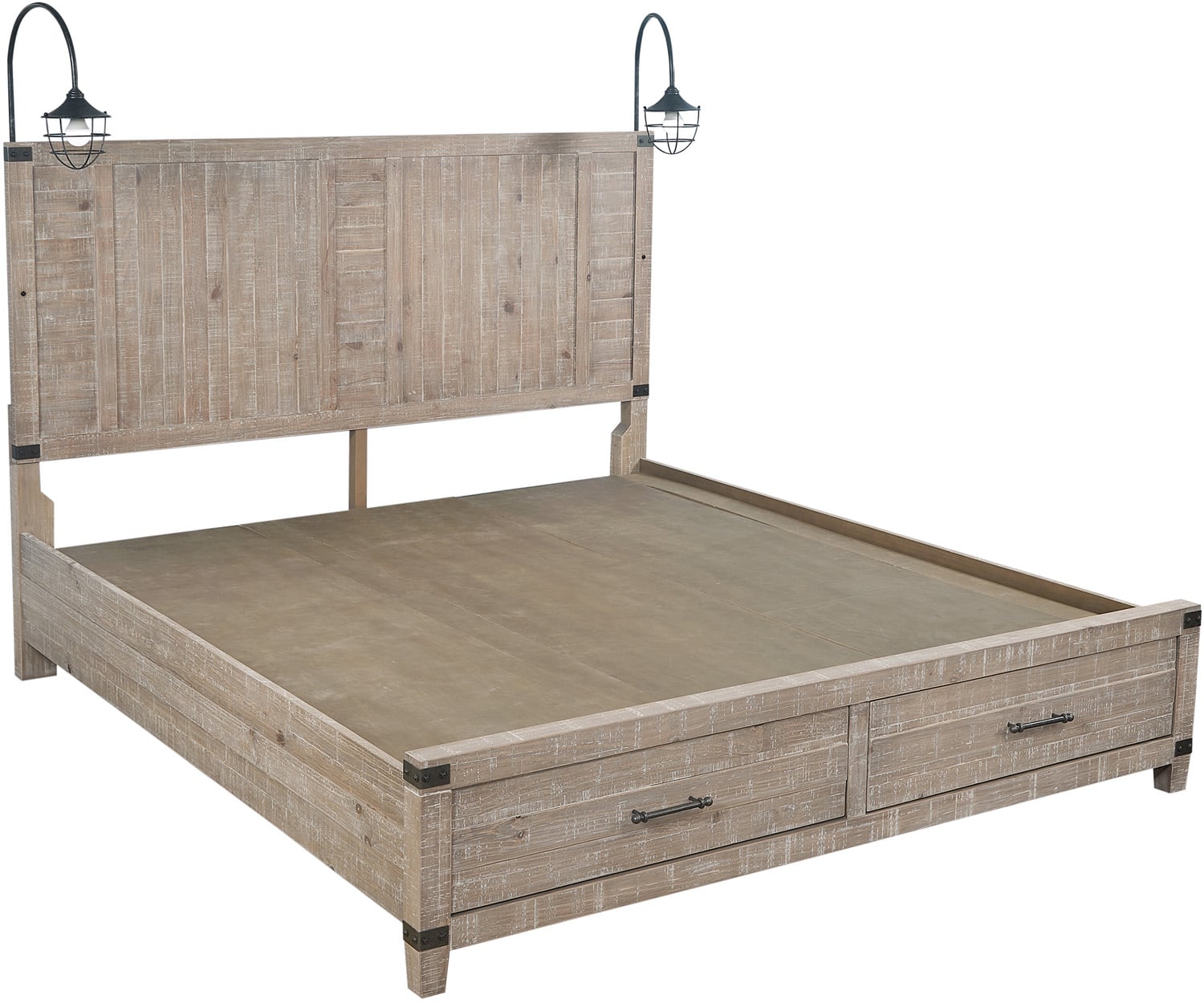 Rustic storage deals bed queen