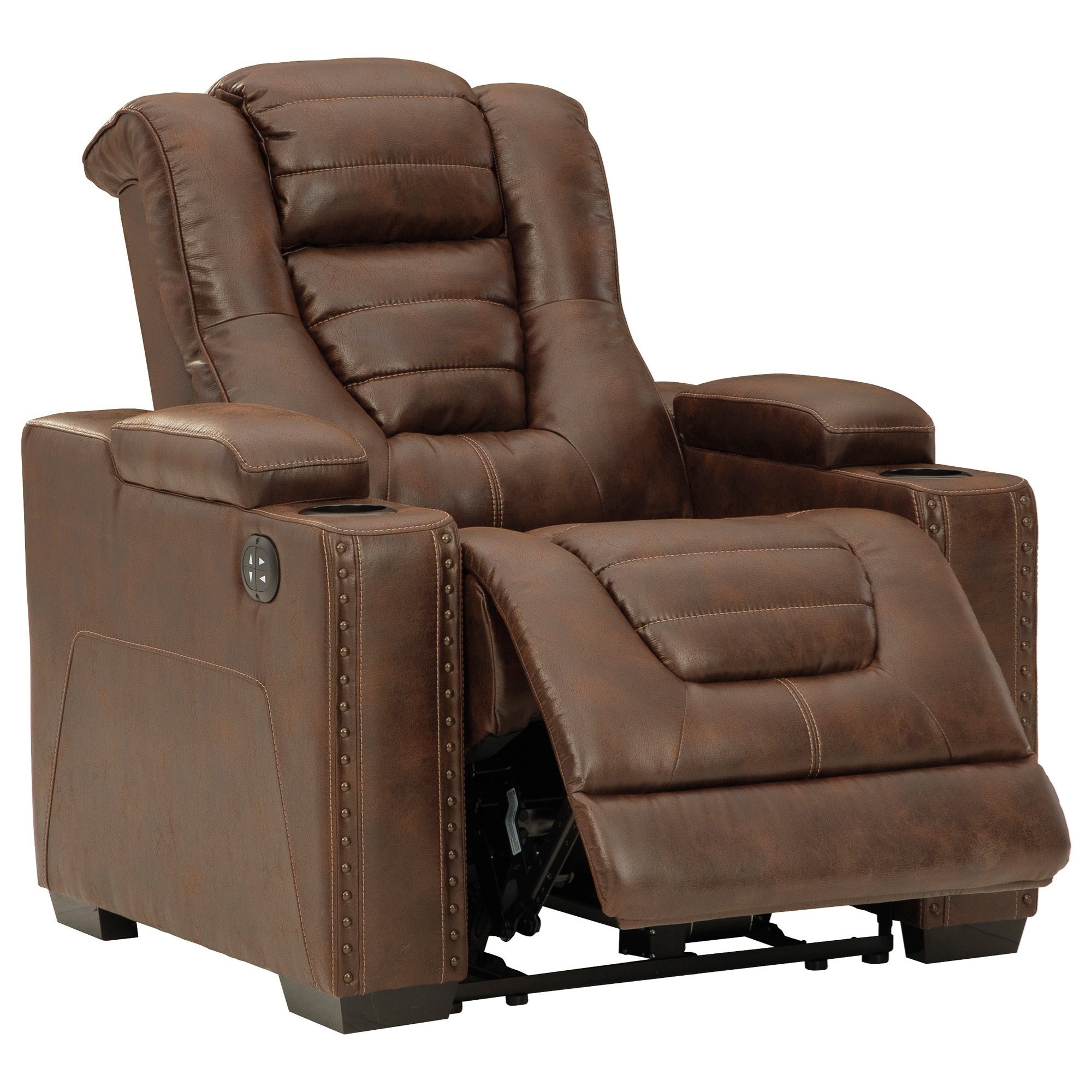 Leather power glider recliner 2024 with power adjustable headrest