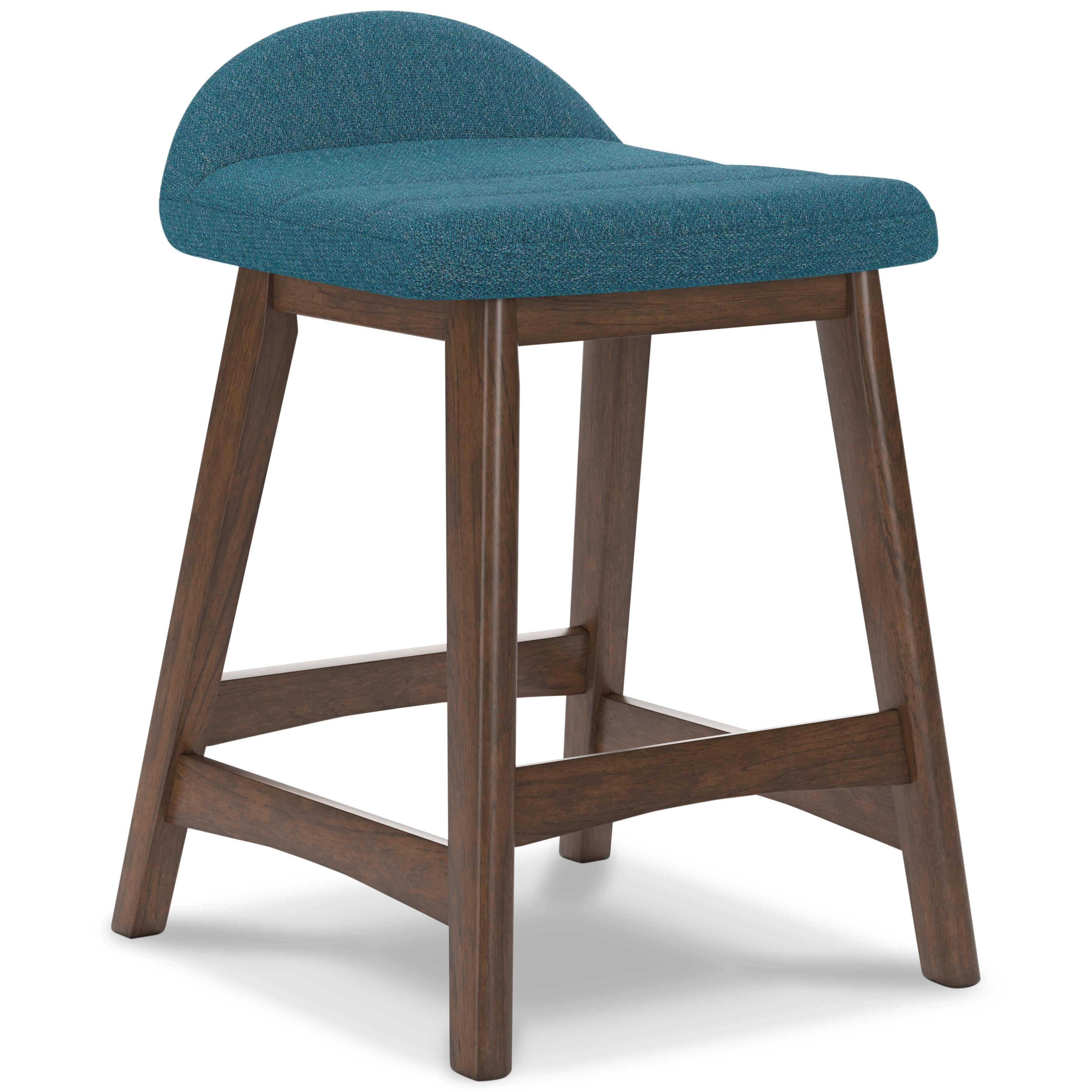 Signature Design by Ashley Lyncott D615 324 Counter Height Bar Stool in Blue Fabric Schewels Home Bar Bar Stools