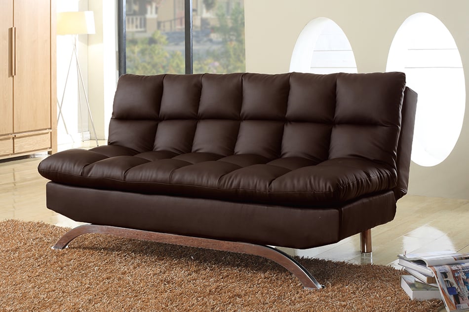 Futon leather couch best sale