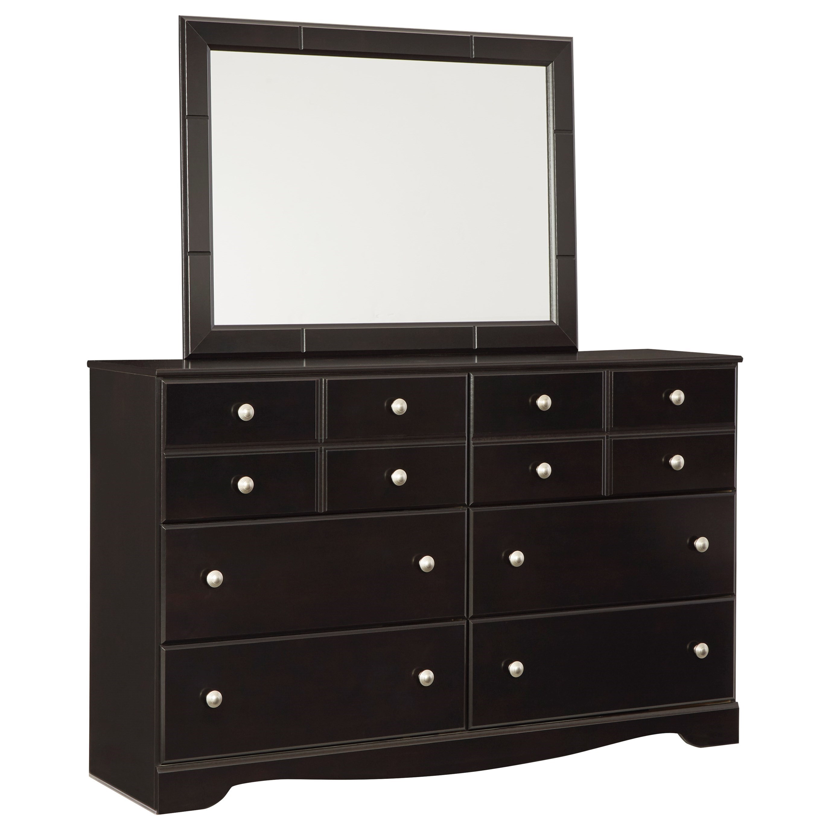 Ashley furniture black dresser with deals mirror