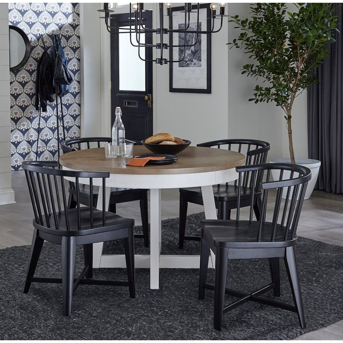 Round back best sale spindle dining chairs