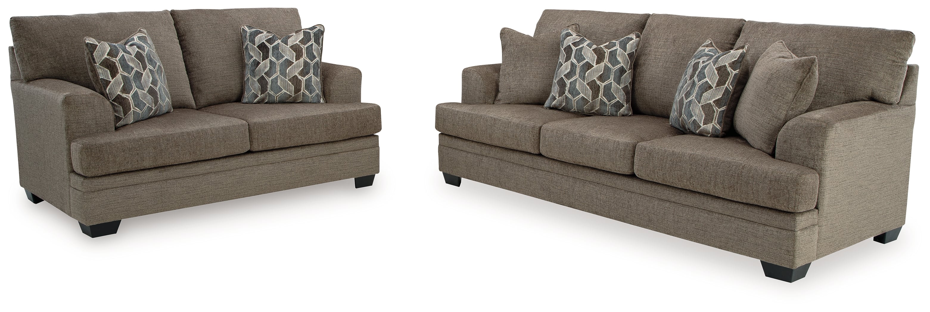 Ashley Furniture Laney Set Tavolino Da Caffè E Tavolini Terminali: Piano In Vetro Nero Con Struttura Metallica, Design Contemporaneo, Finitura Nera, 3 Pezzi