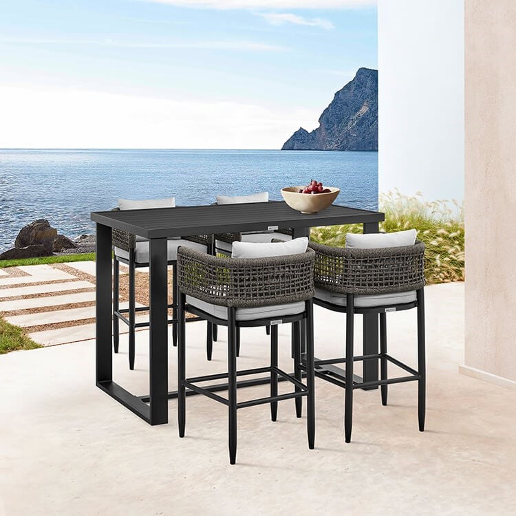 Deck bar deals table and chairs