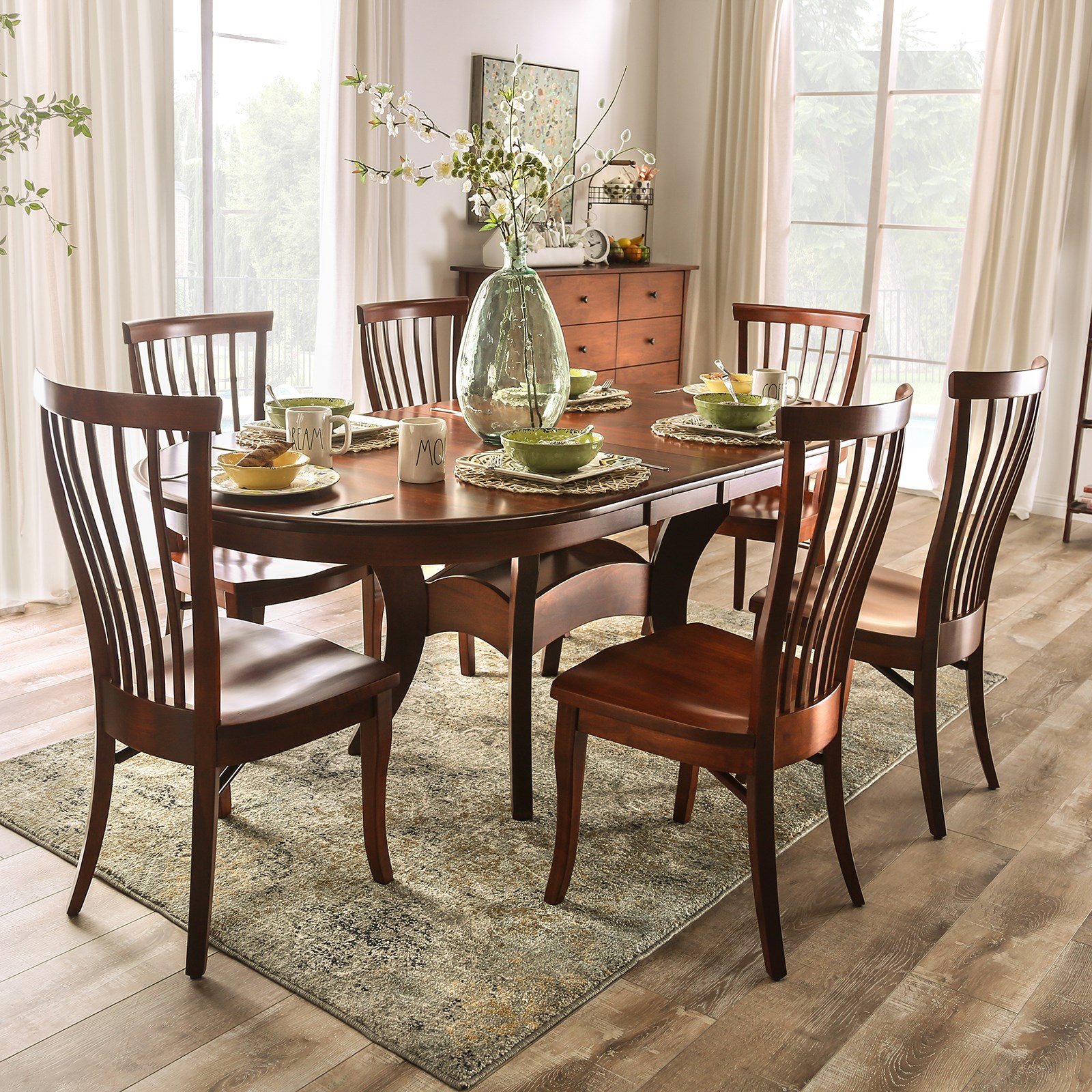 Transitional dining best sale table set