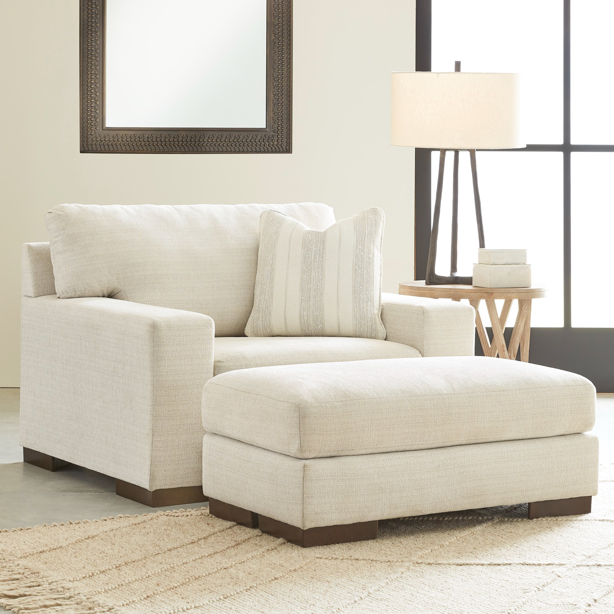 Oversized living room chair deals with ottoman