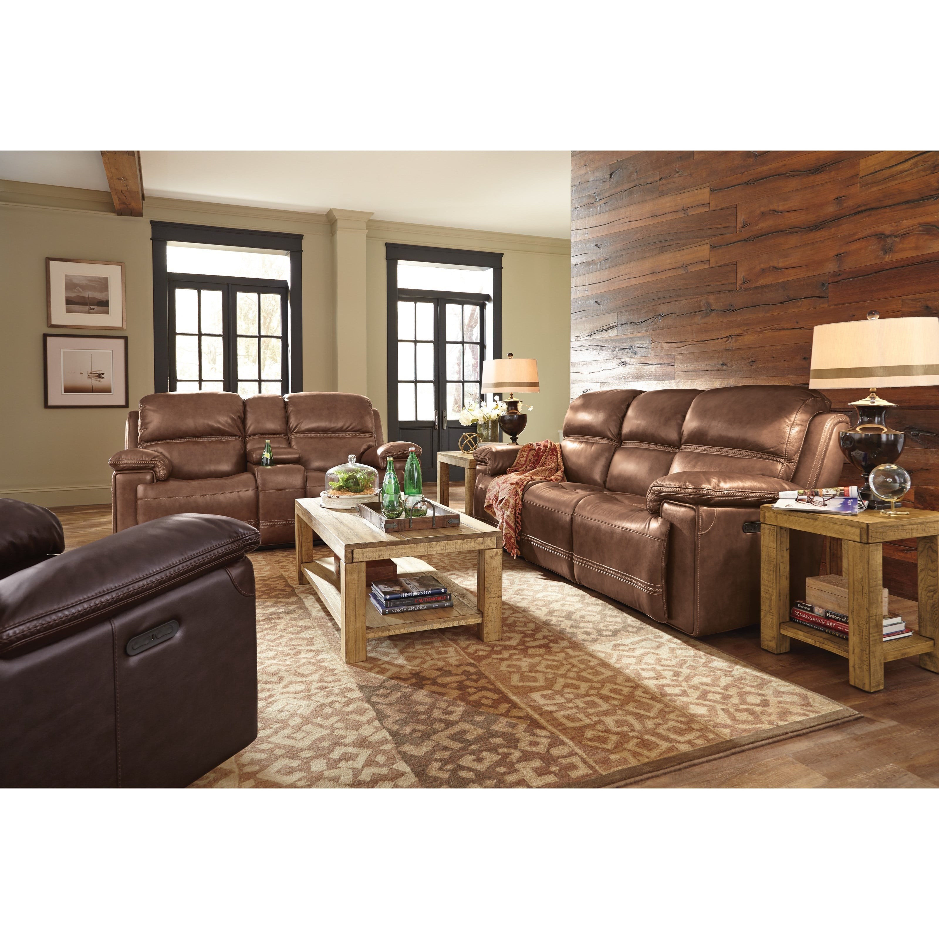 Brown power deals reclining sofa