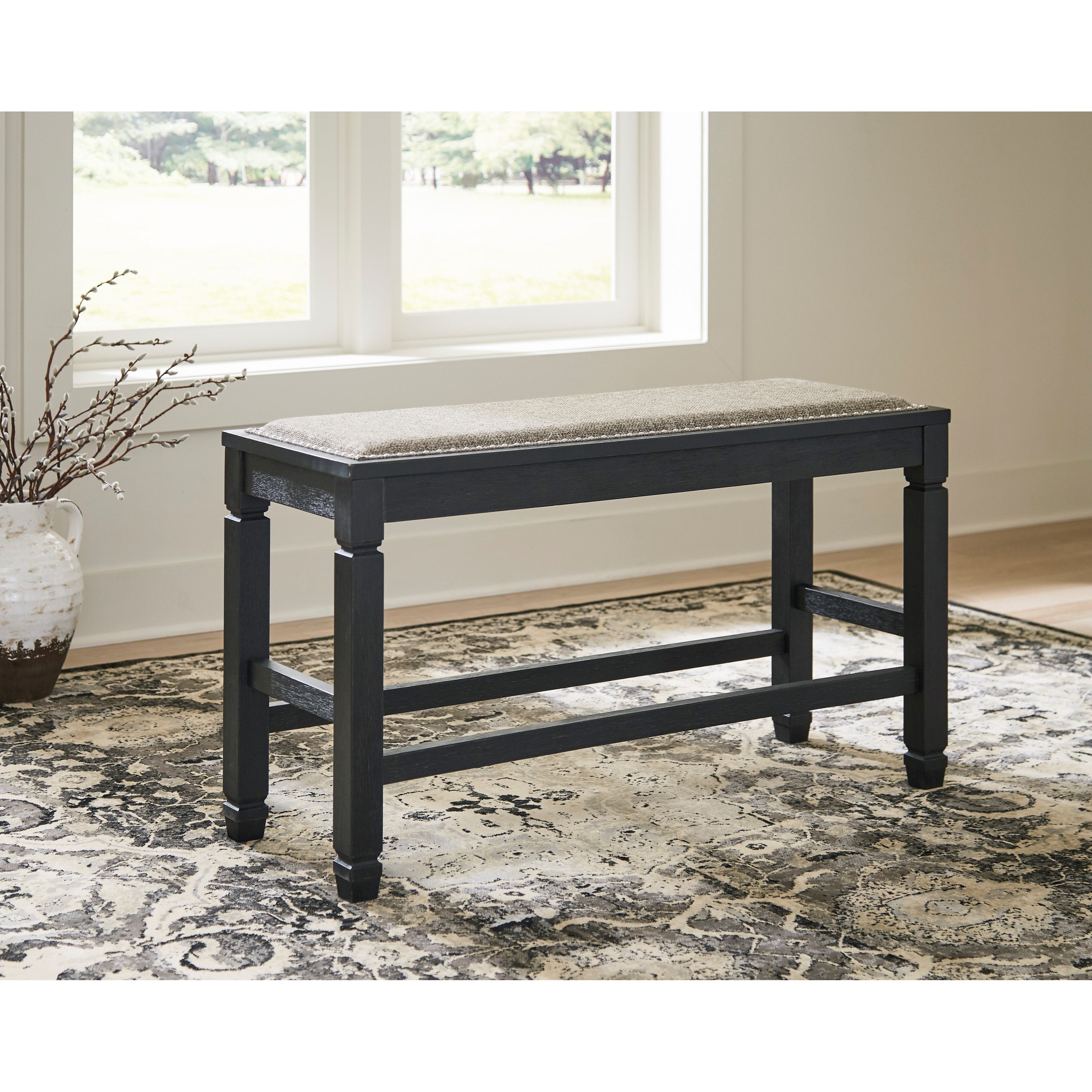 Counter height upholstered online bench