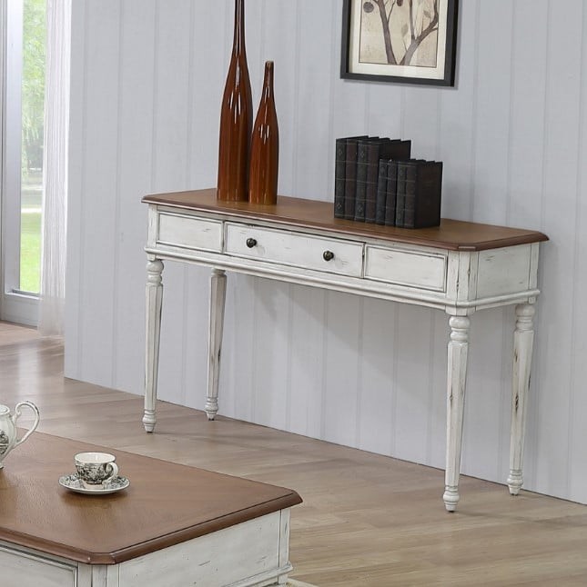 Sofa table desk store with drawers