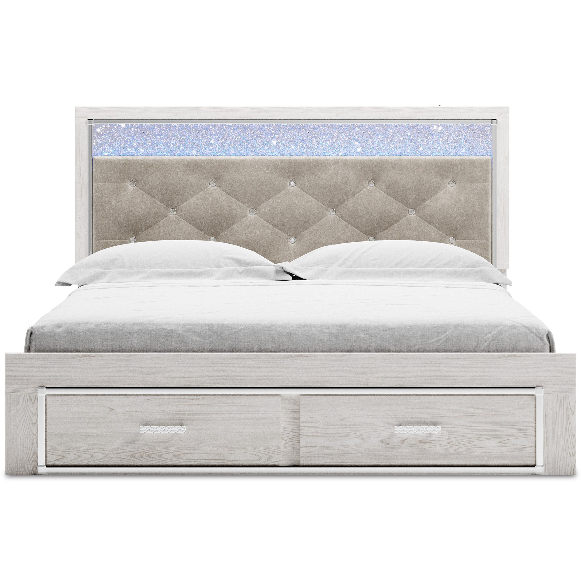 Altyra King Storage Bed with Upholstered Headboard