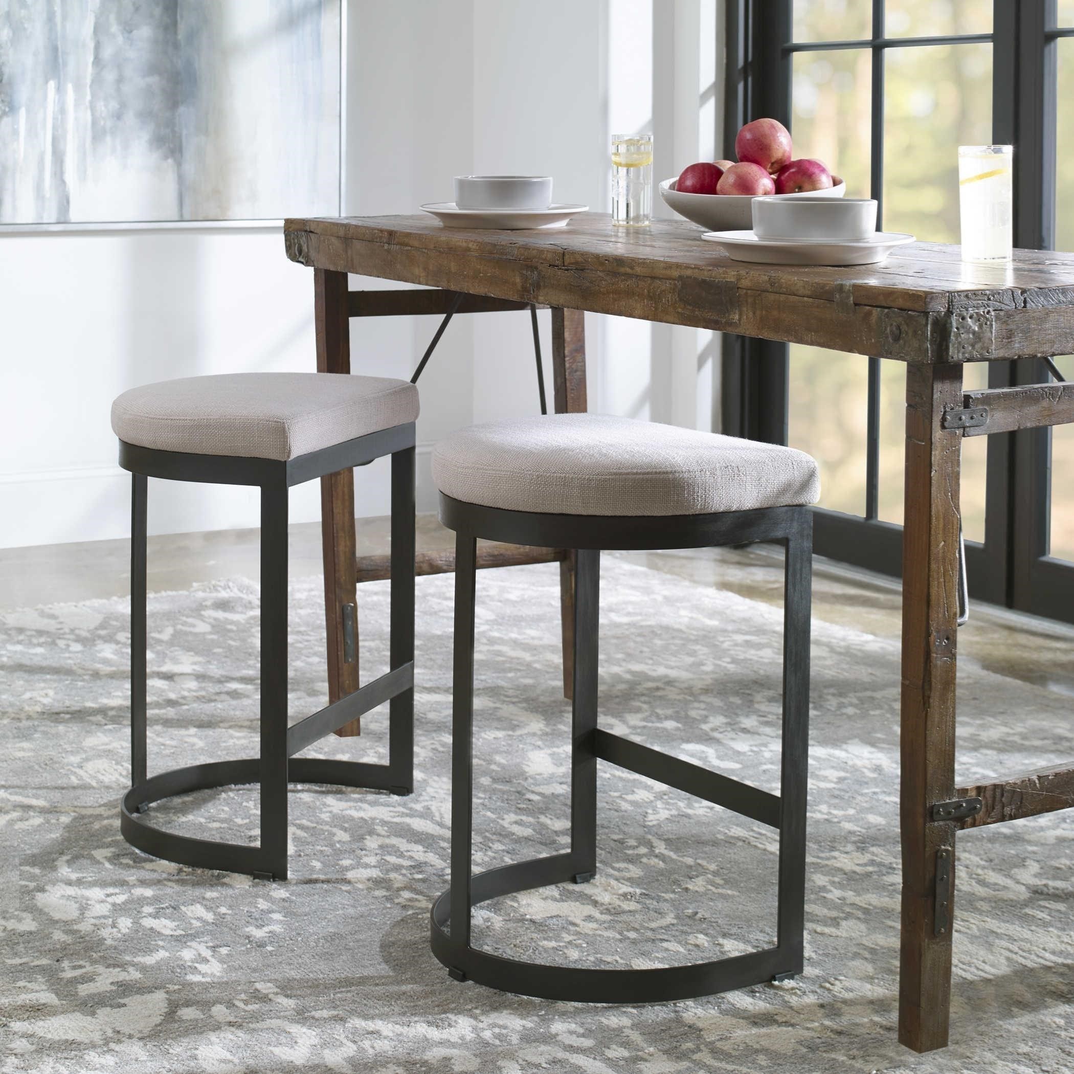 Black iron counter deals stool