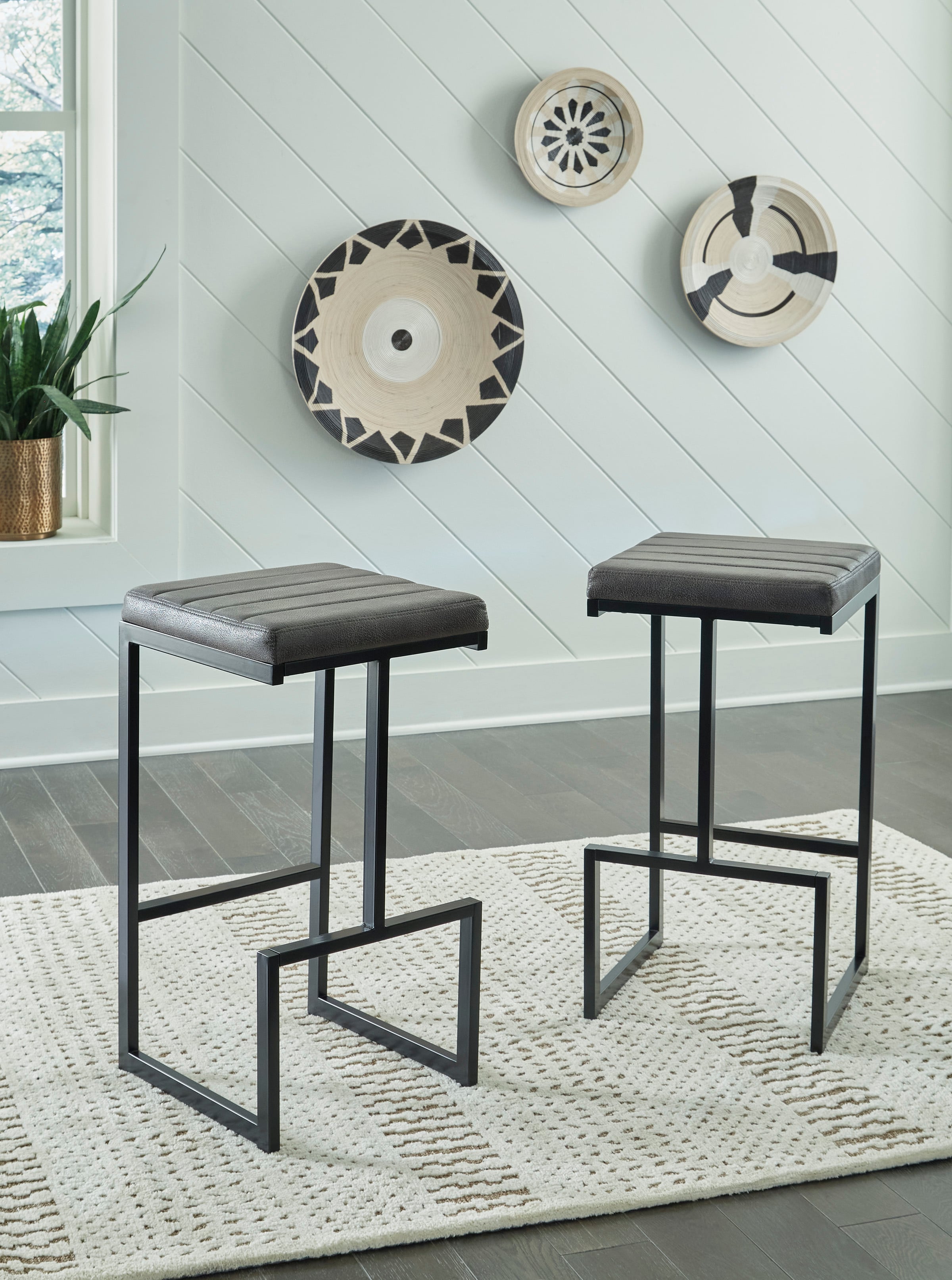 Ashley furniture discount leather bar stools