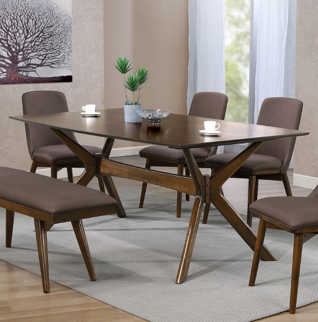 Mid century modern online dining table seats 6