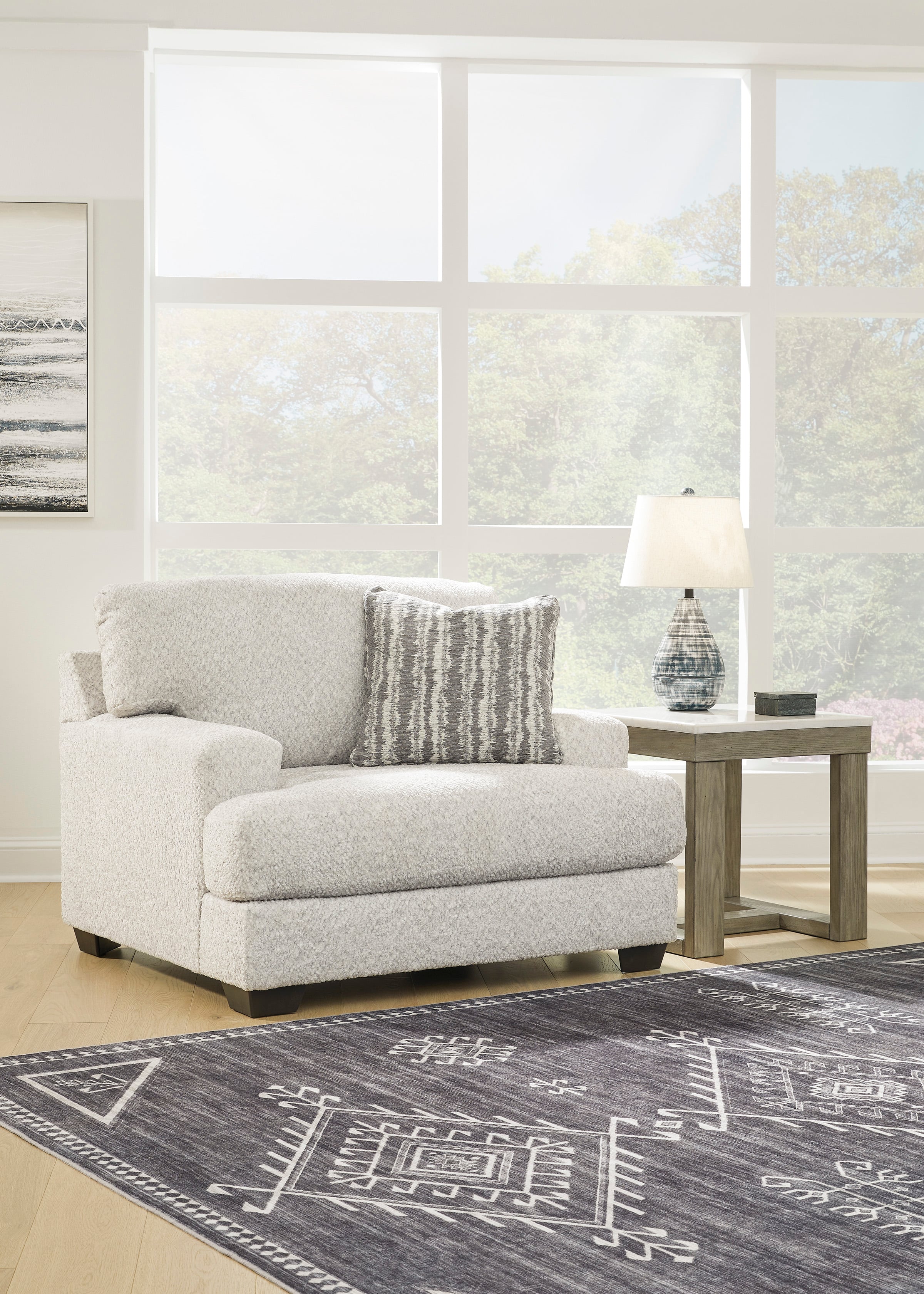 Oversized chair discount and ottoman sets