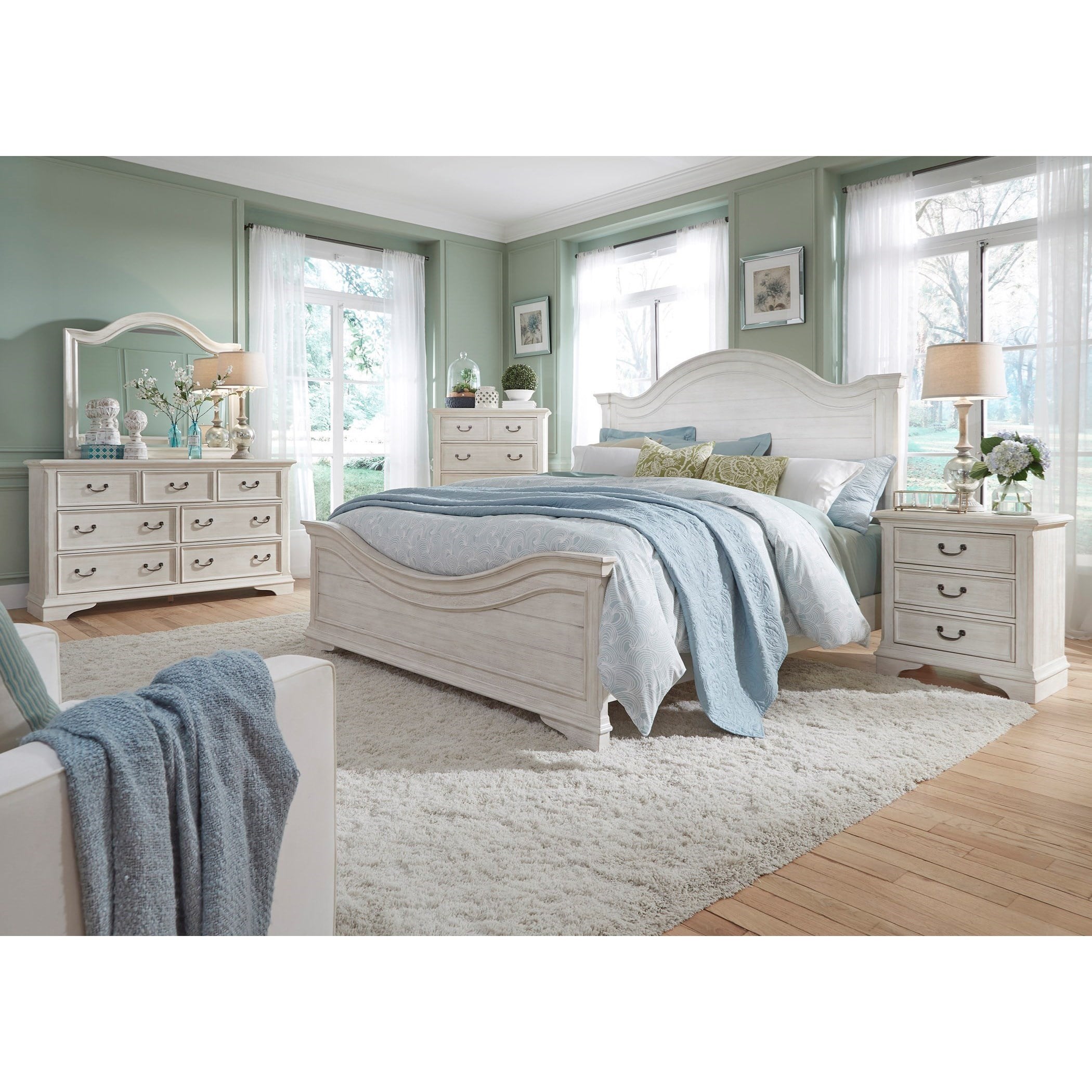 Liberty Furniture Bayside Bedroom 249-BR-QPBDMCN Transitional 5-Piece ...