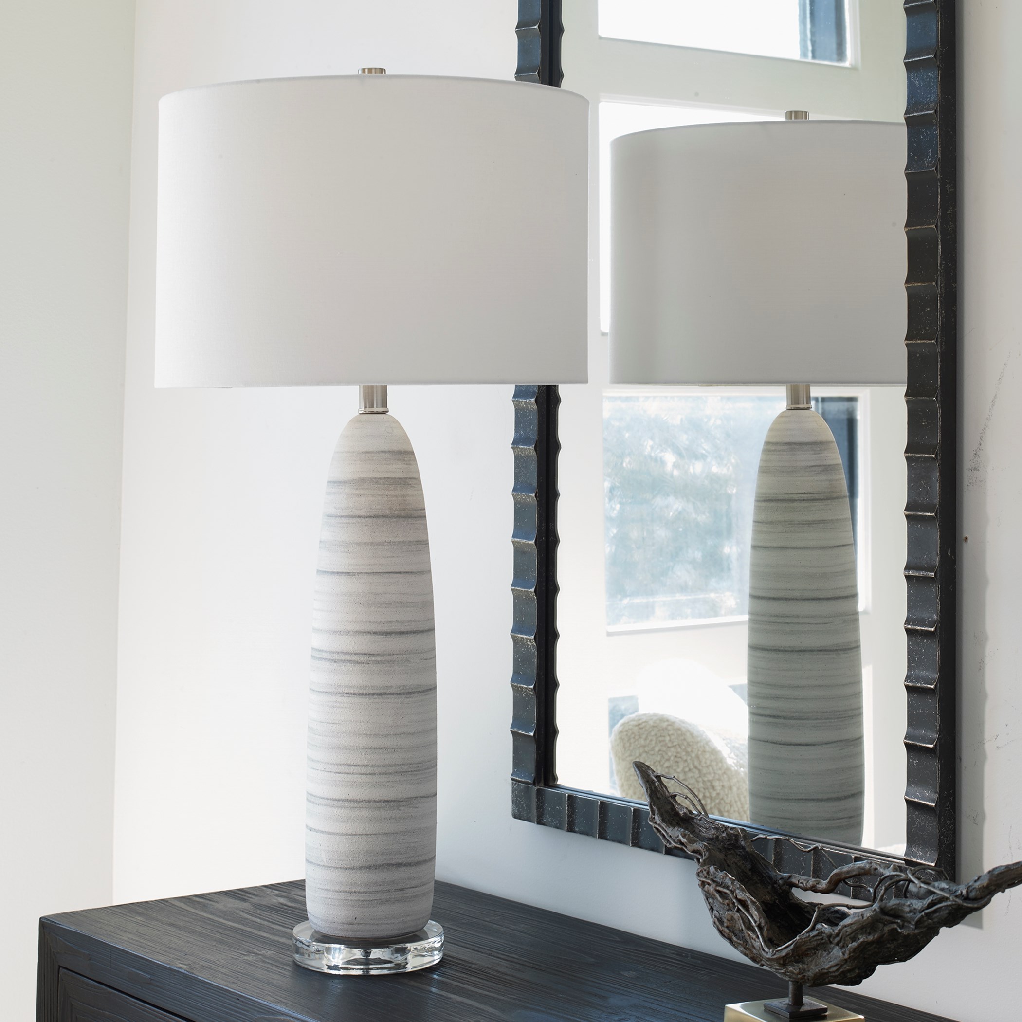 Matte white sales table lamp