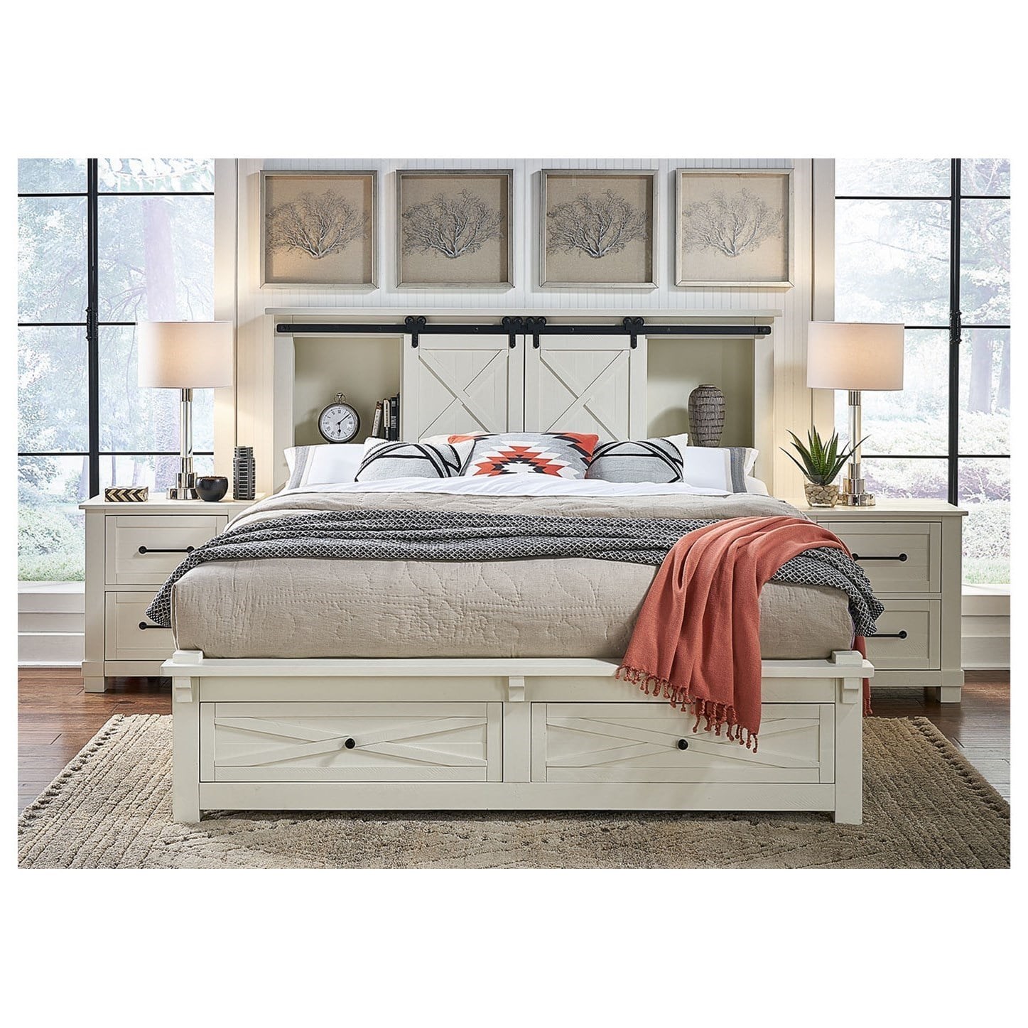 Queen shop bookcase bed