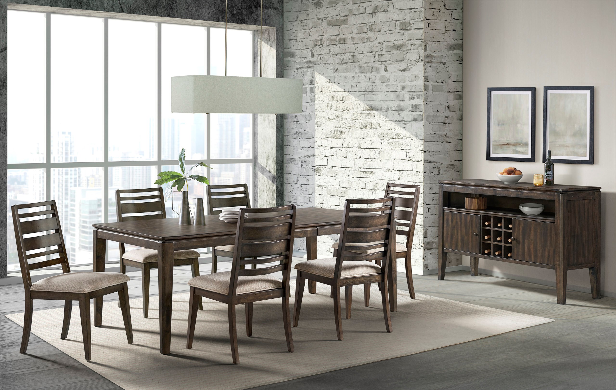 Contemporary 7 deals piece dining set