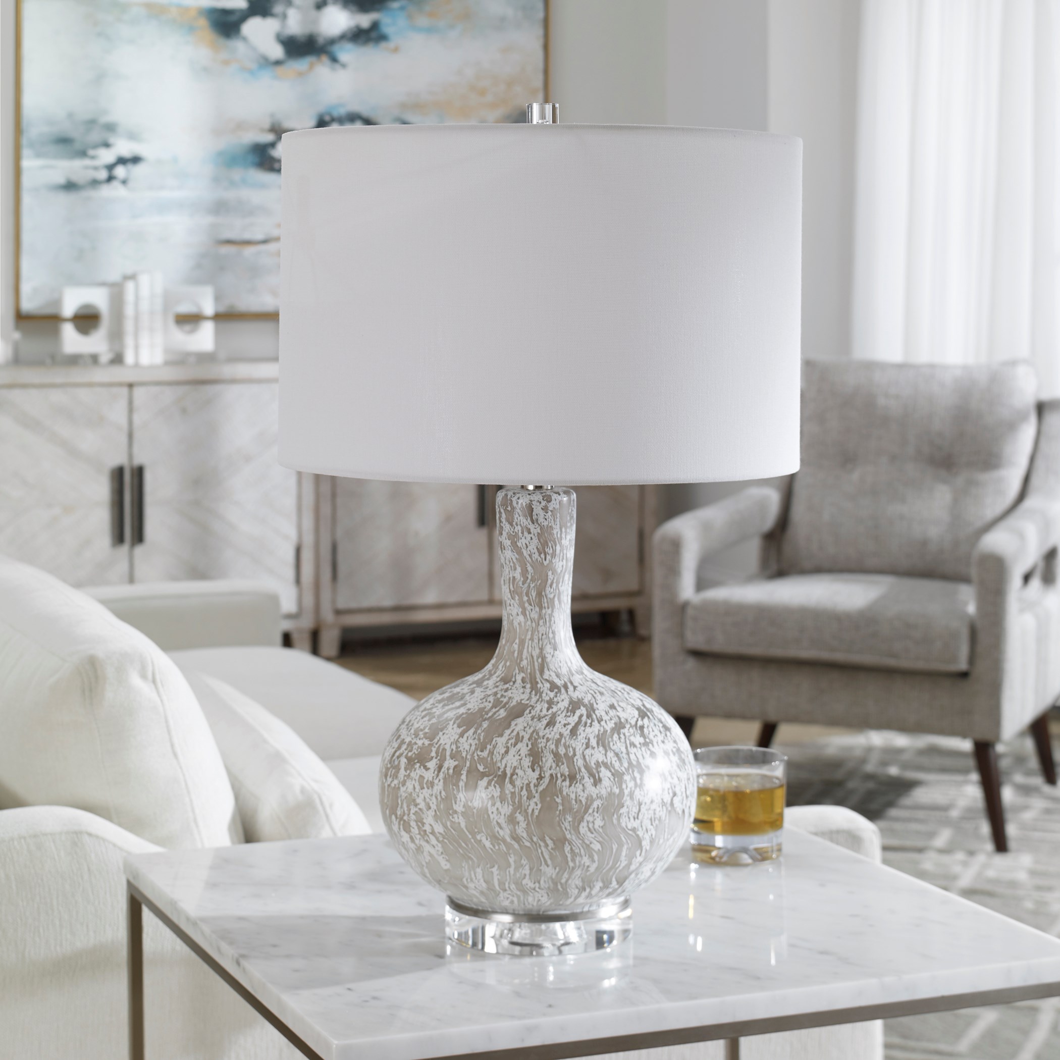 Distressed white cheap table lamp