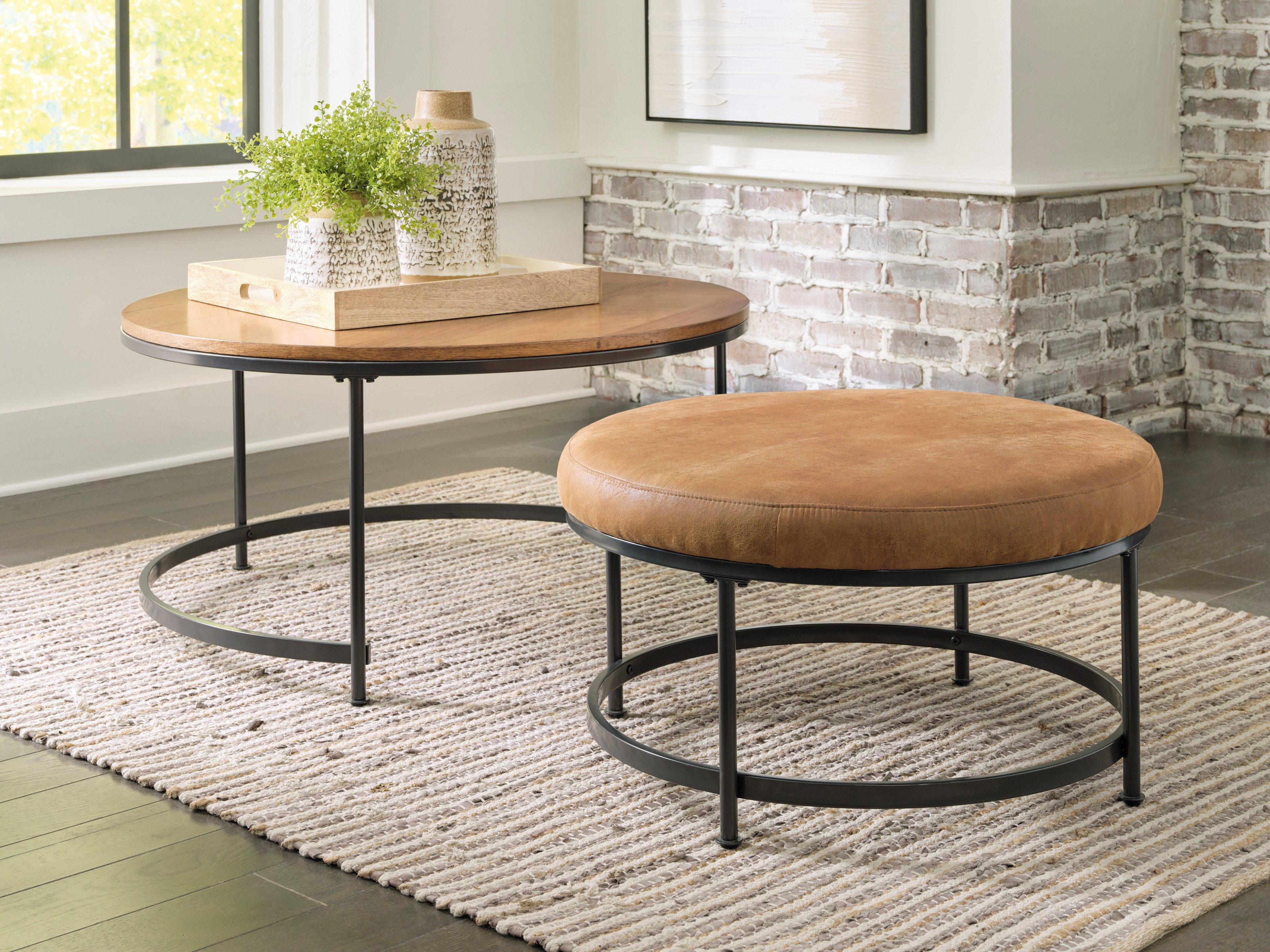 Ottoman with deals nesting stools