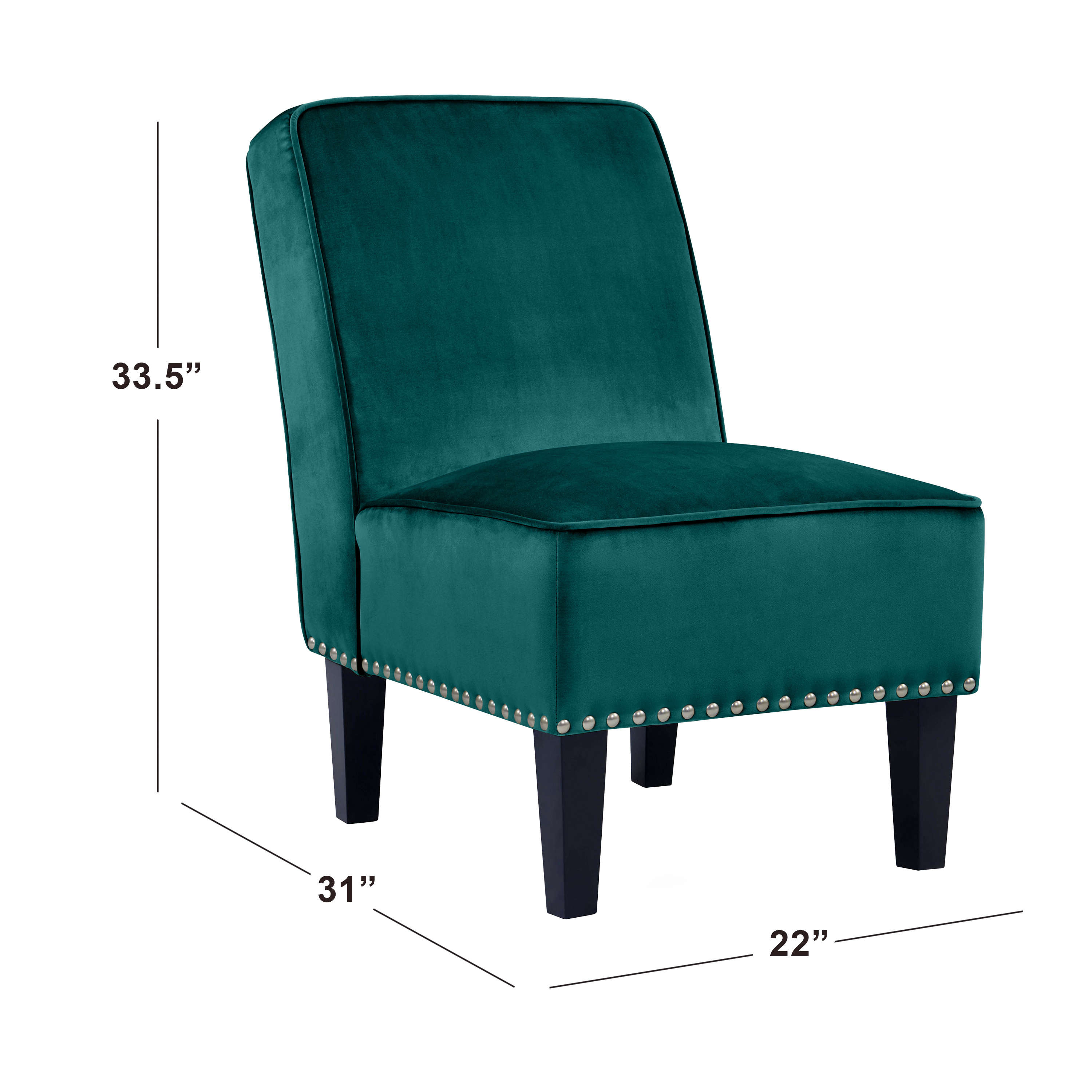 Handy Living 340C2 VBF54 305 Armless Accent Chairs in Turquoise