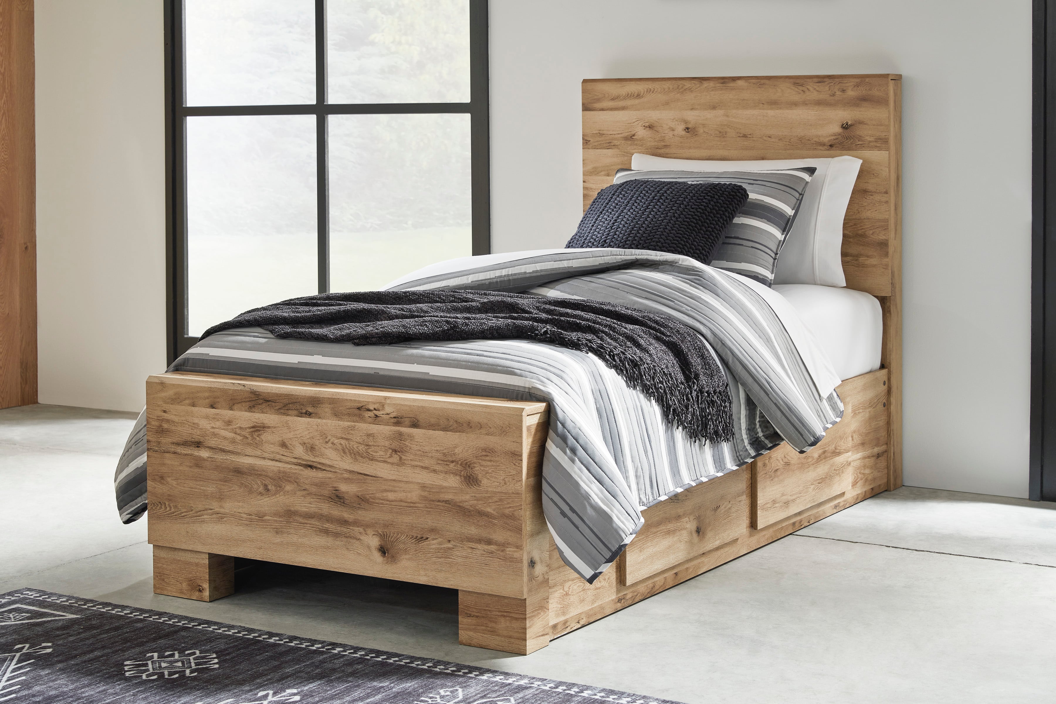 Twin shop panel bed