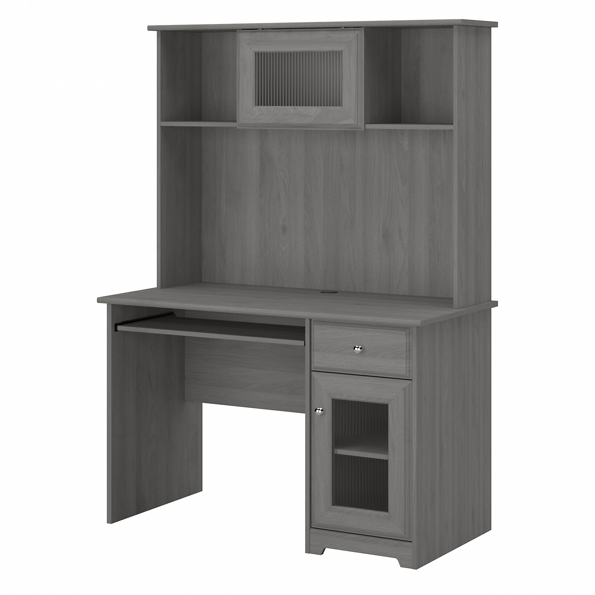 Bush Furniture Cabot Small Computer Desk with Hutch, Lateral File Cabinet and Bookcase, 48W, Linen White Oak