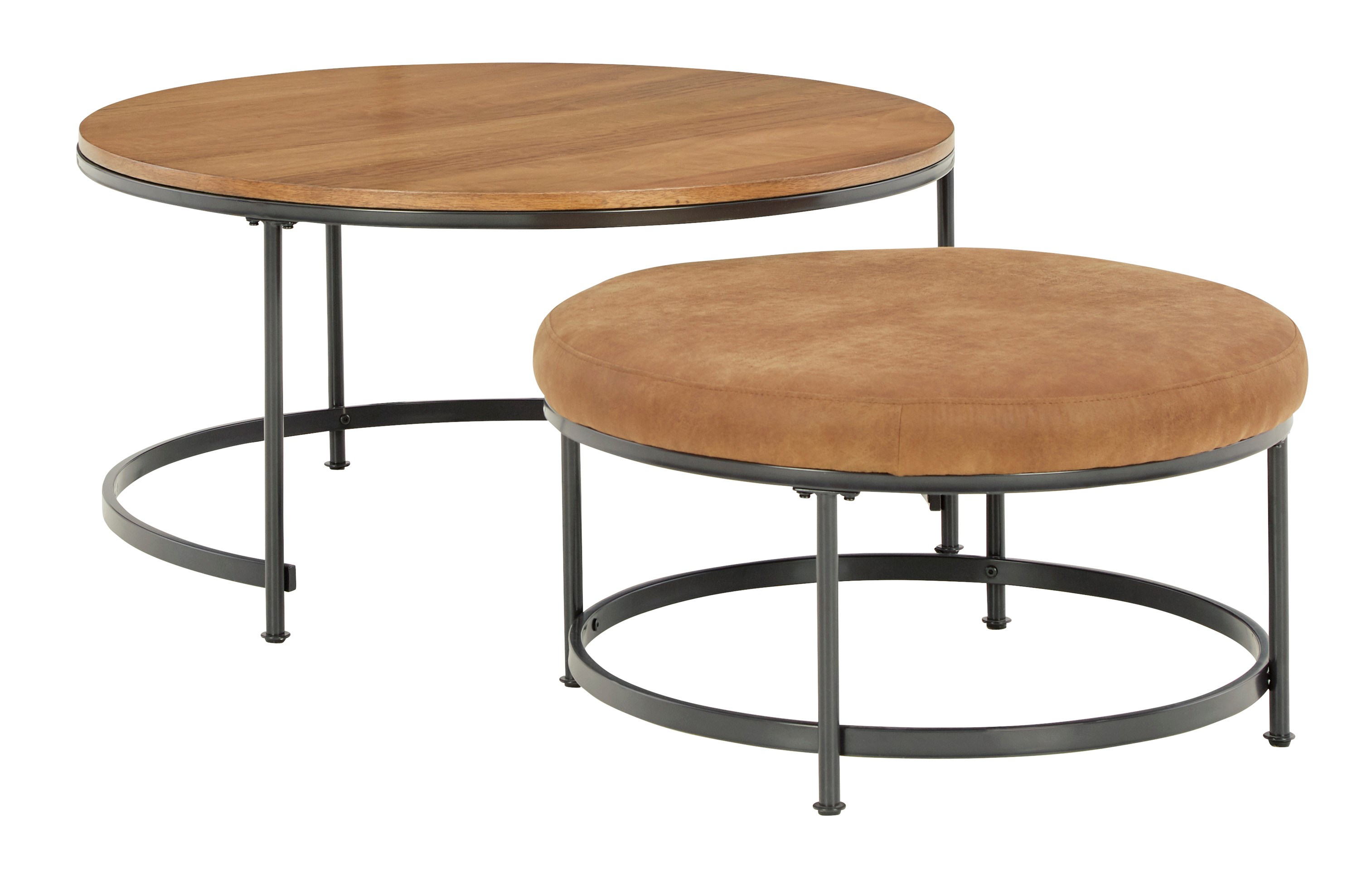 Drezmoore T163-22 Nesting Coffee Table and Ottoman (Set of 2 