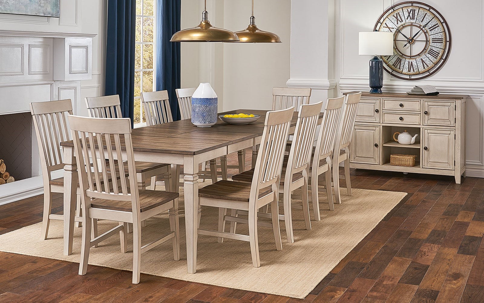 11 piece deals farmhouse dining set