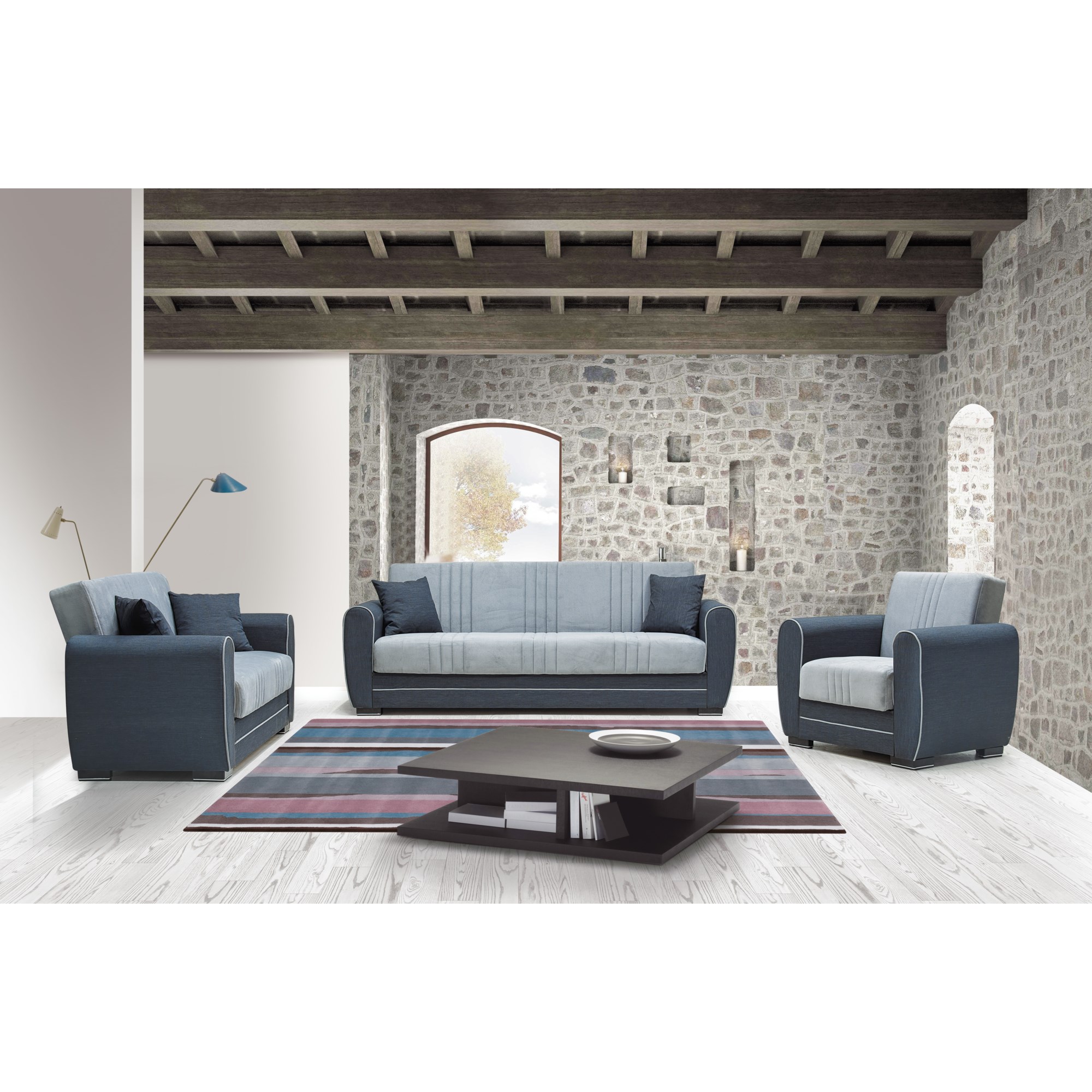 Convertible Fabric Sofa Bed 2 3 Seater Click Clack Recliner Sofabed Couch  Settee
