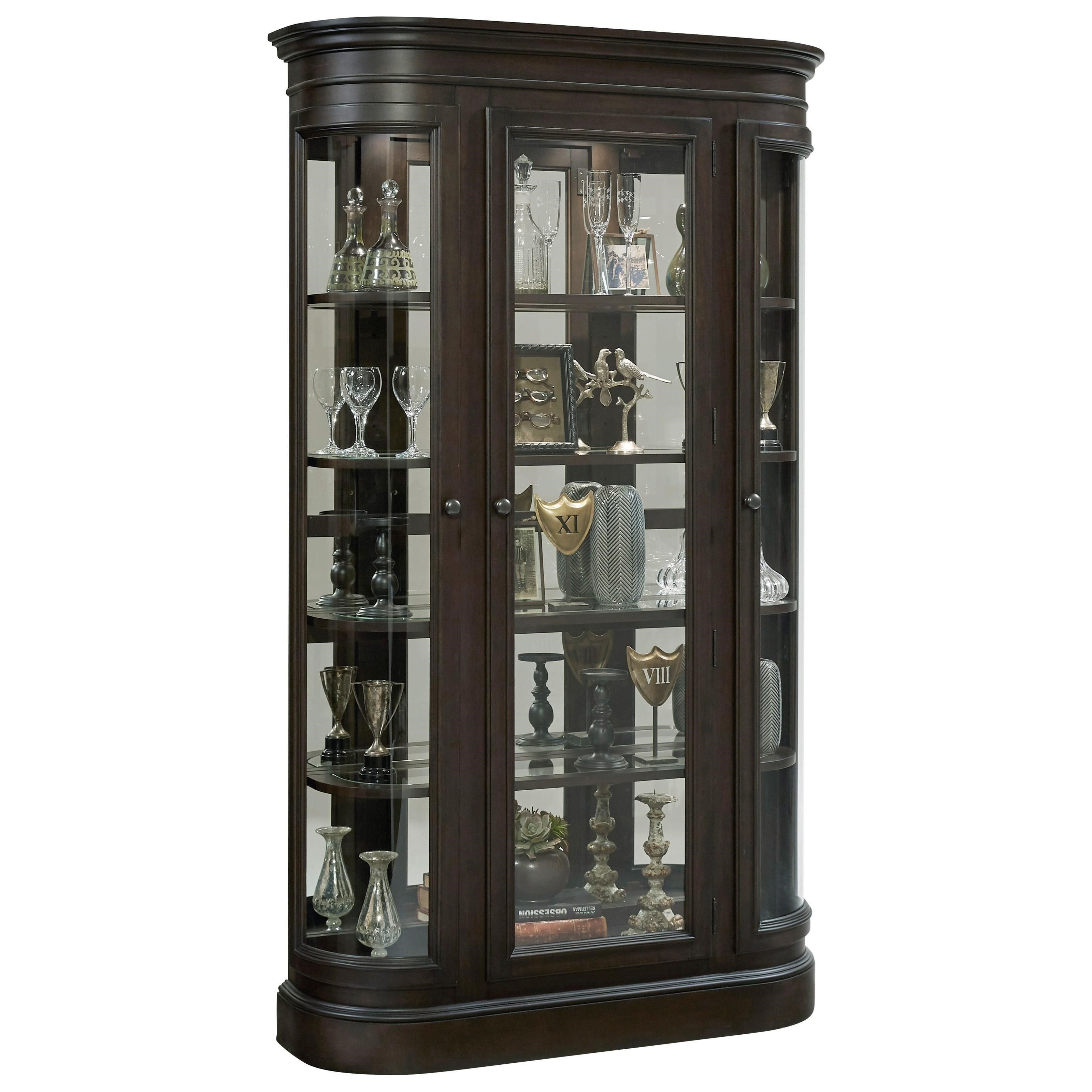 Pulaski Furniture Curios P021703 Traditional 3-Door Curio With Mirrored ...