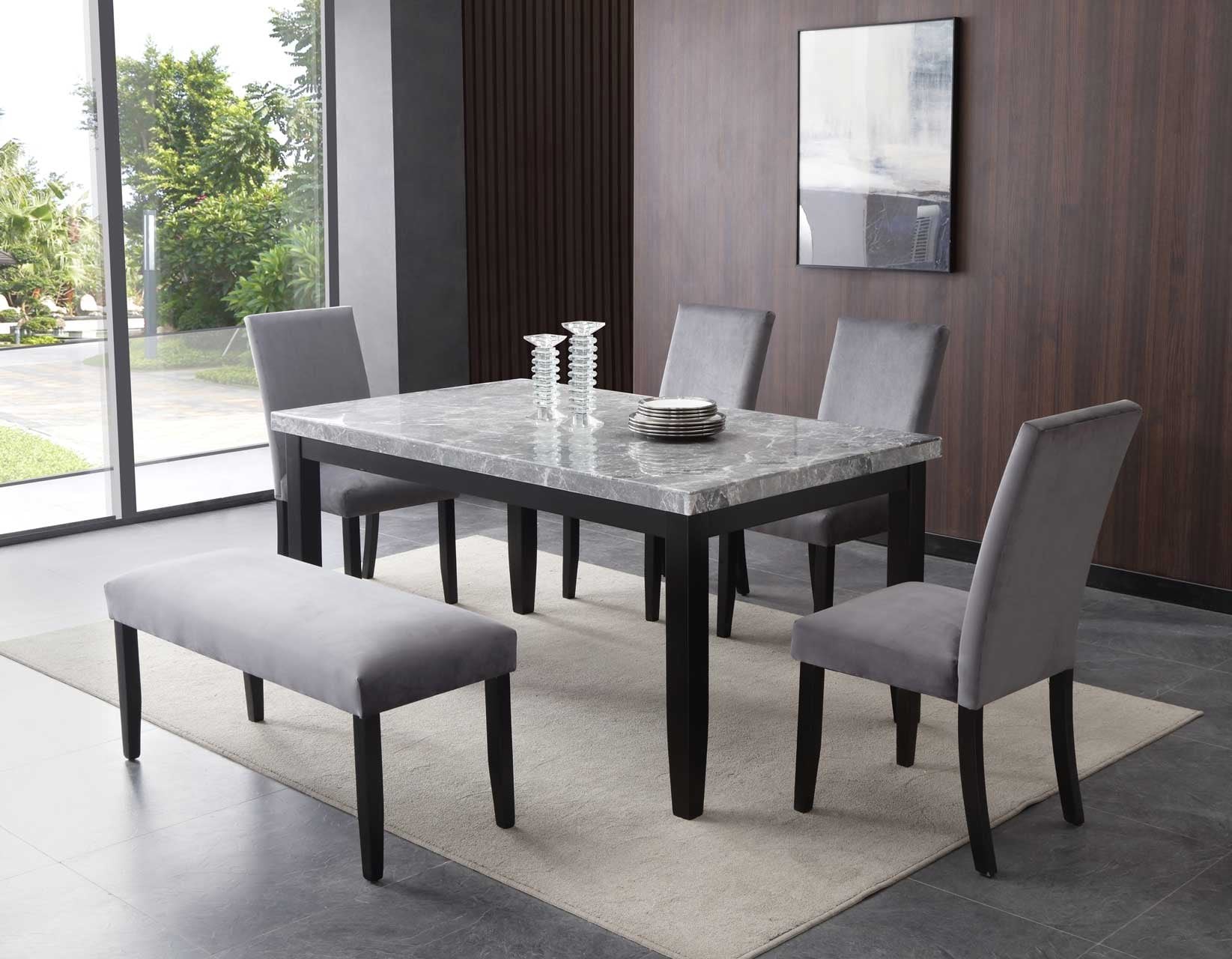 6 chair marble dining best sale table set