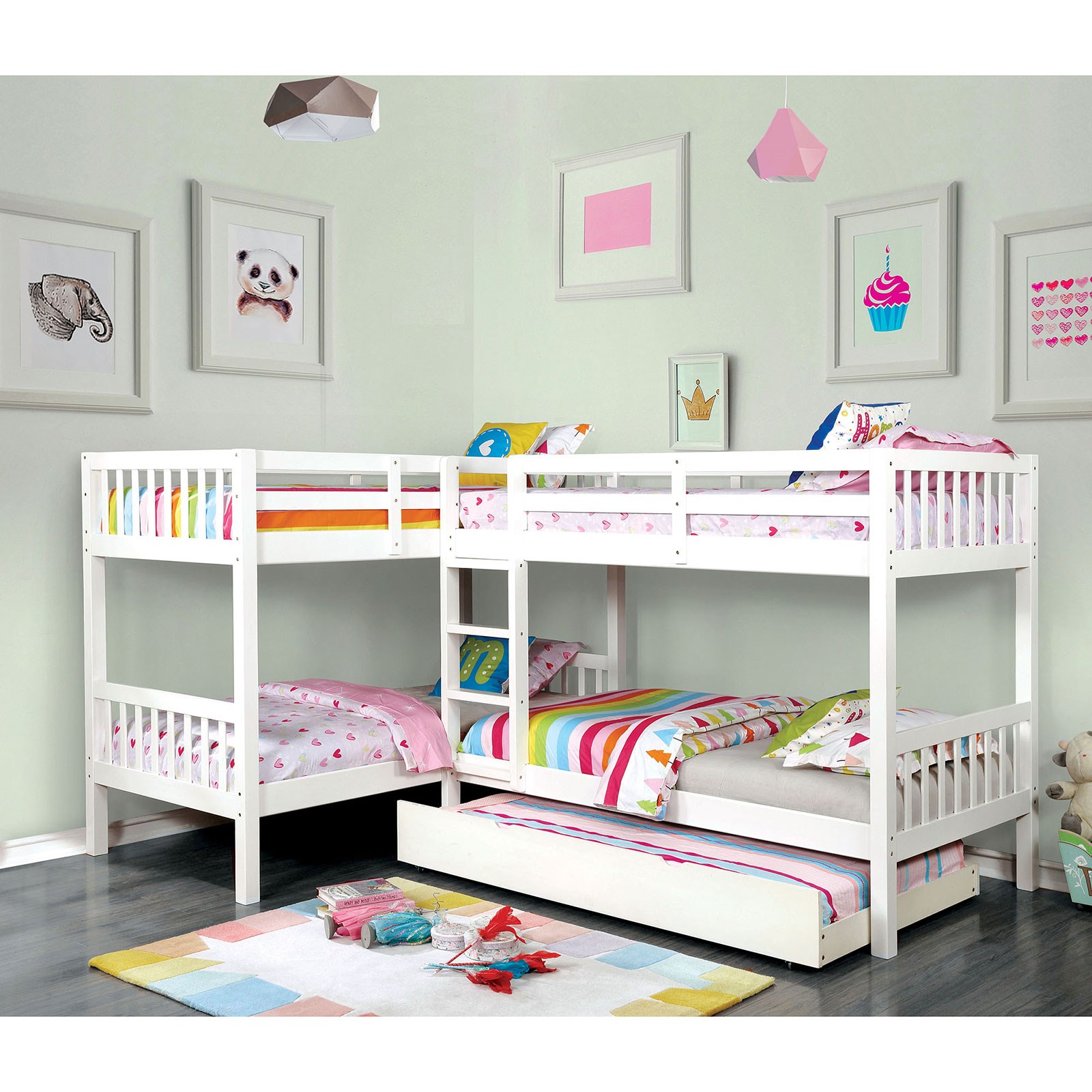 Quadruple twin bunk store bed